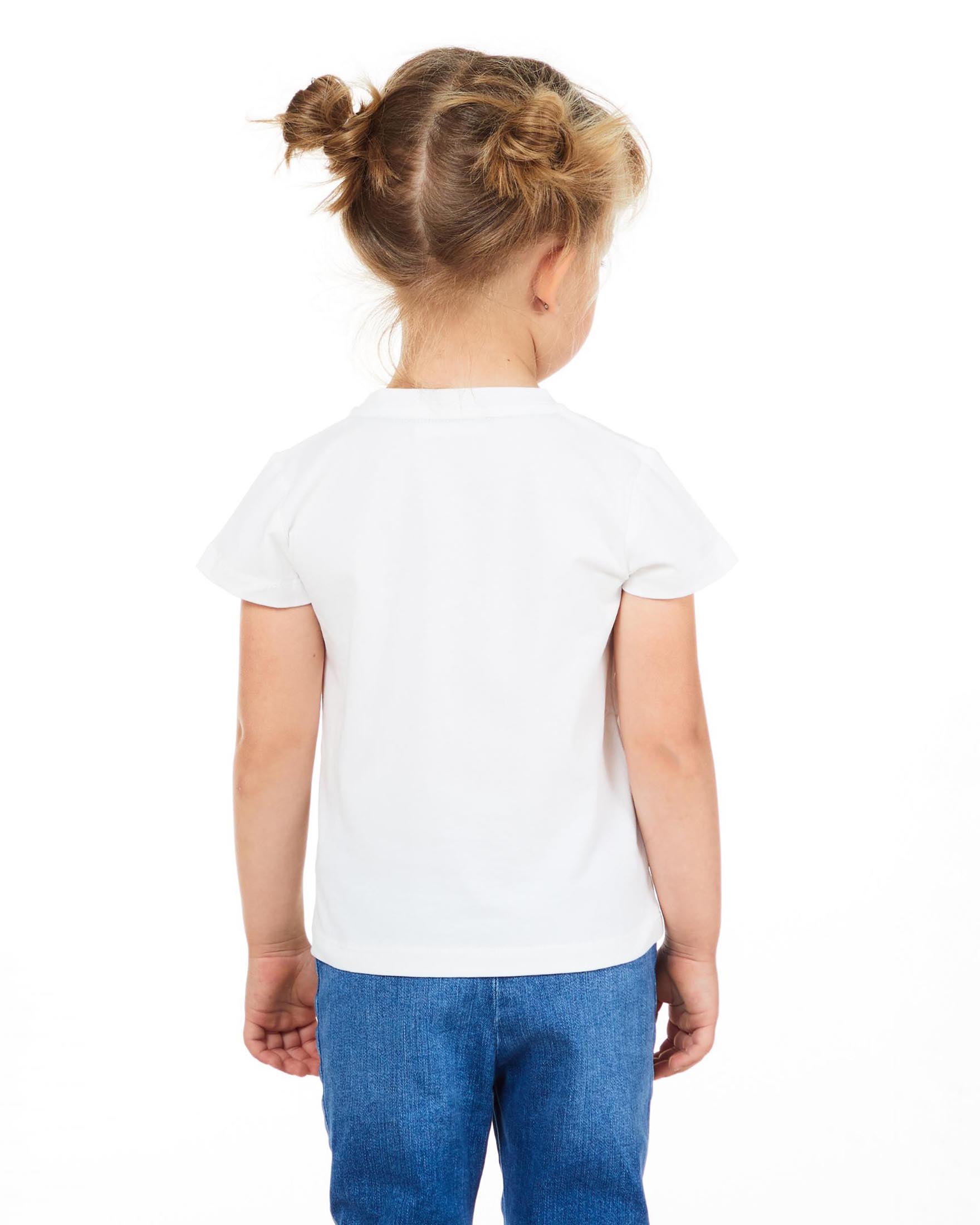 T-shirt bianca mezza manica in cotone stretch con stampa francobollo 3-7 anni image