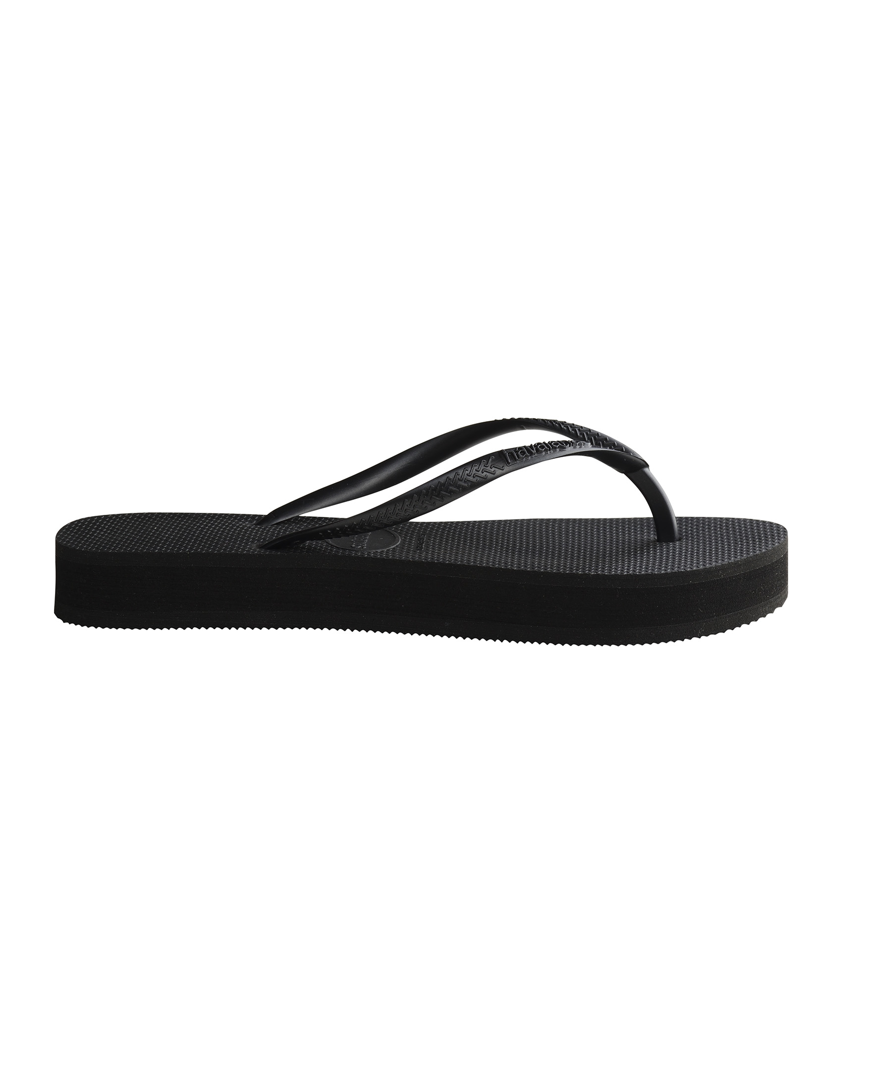 Havaianas Slim Flatform nere con zeppa e fascette tono su tono con logo in rilievo image