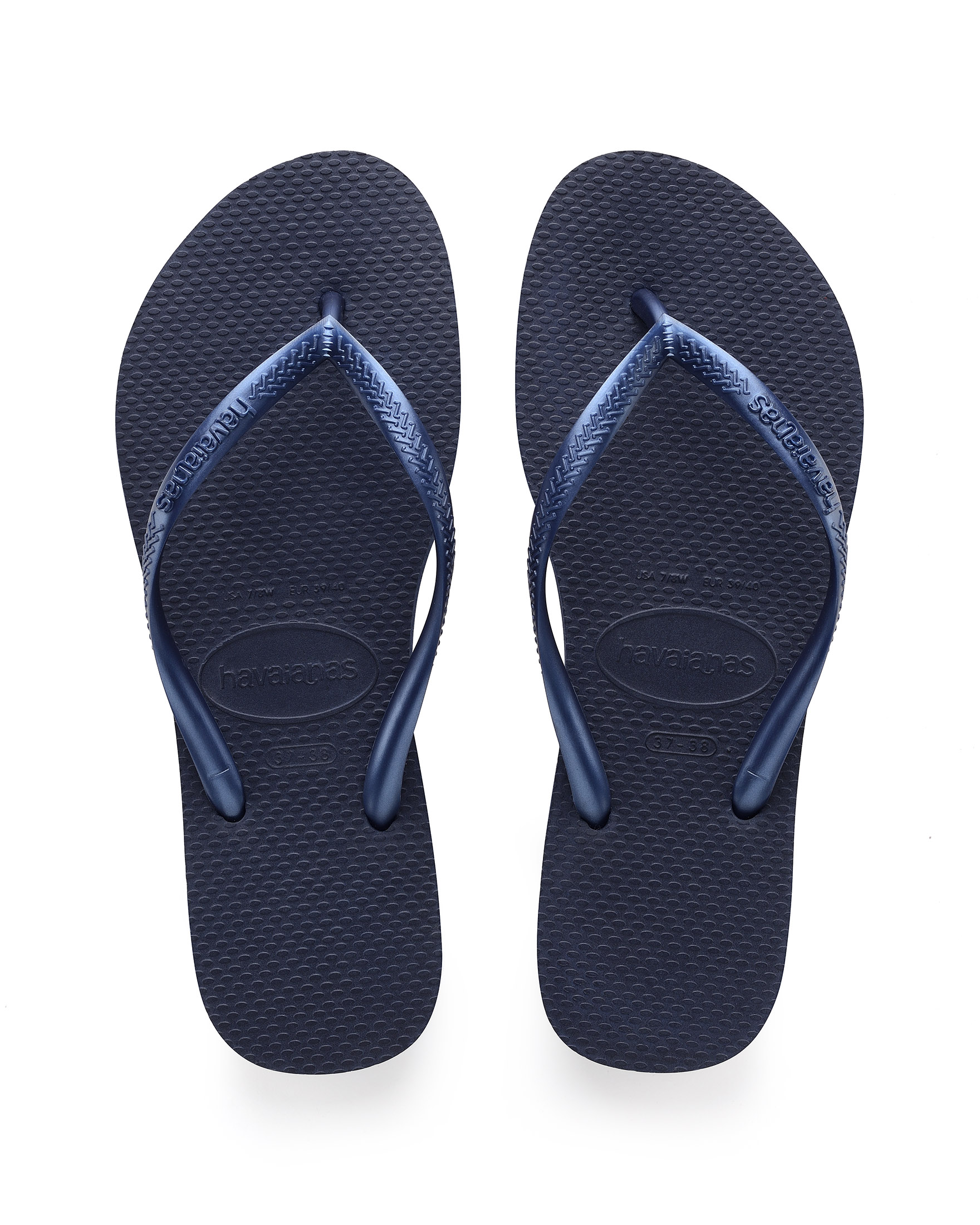 Havaianas Slim blu con fascette tono su tono con logo in rilievo image
