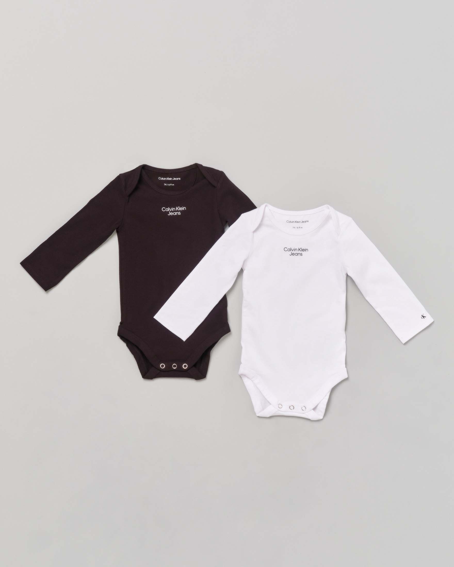 Tutina Body Manica Lunga Bambino - Cotone, Stampa Elegante, Taglie 0-18 Mesi, Grigio O Cachi - Foto 2