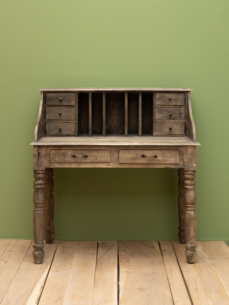 Scrivania in Legno di Mango Grigia 108x60x110h (RITIRO IN NEGOZIO)
