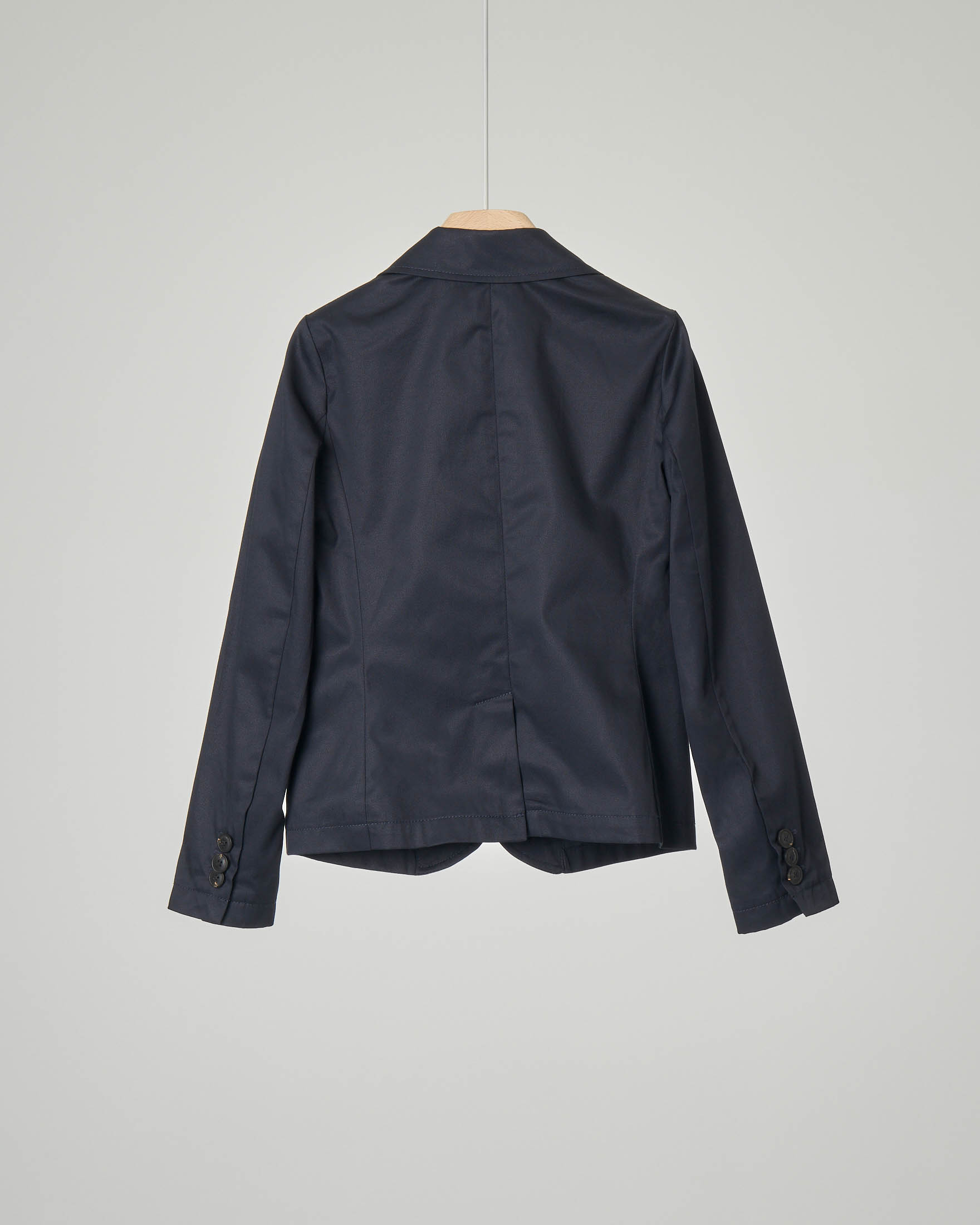 Blazer blu a tre bottoni in gabardina di cotone stretch 6-8 anni image