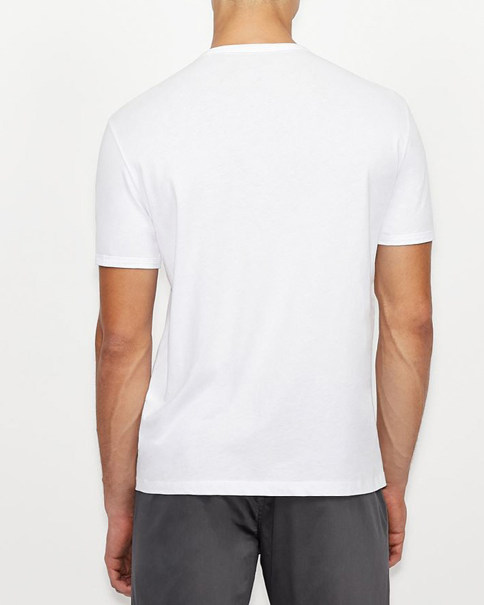 T-shirt bianca a mezza manica con logo ricamato tono su tono image