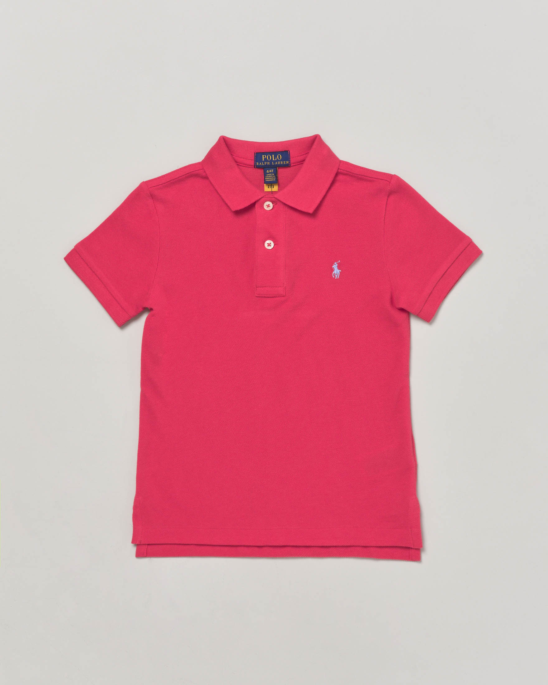 Polo corallo Polo in piquet di cotone a mezza manica con logo pony celeste