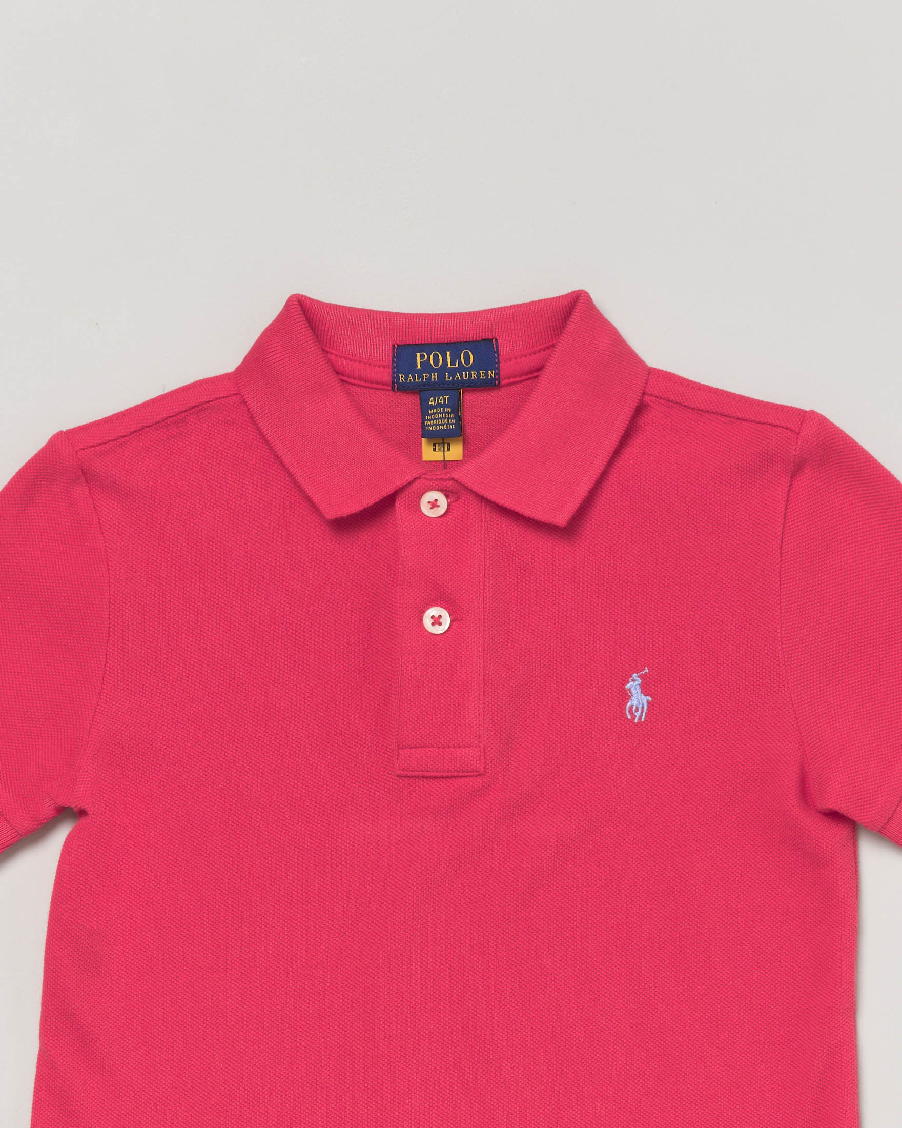 Polo corallo Polo Ralph Lauren in piquet di cotone a mezza manica con logo pony celeste image