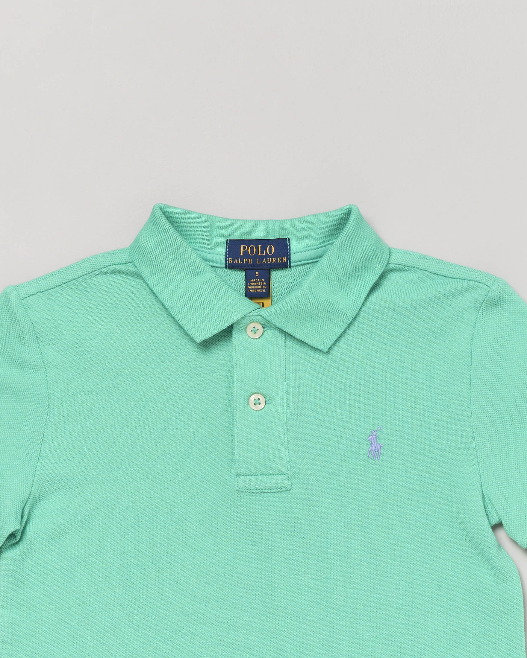 Polo verde acqua in piquet di cotone Polo Ralph Lauren a mezza manica con logo pony celeste  image