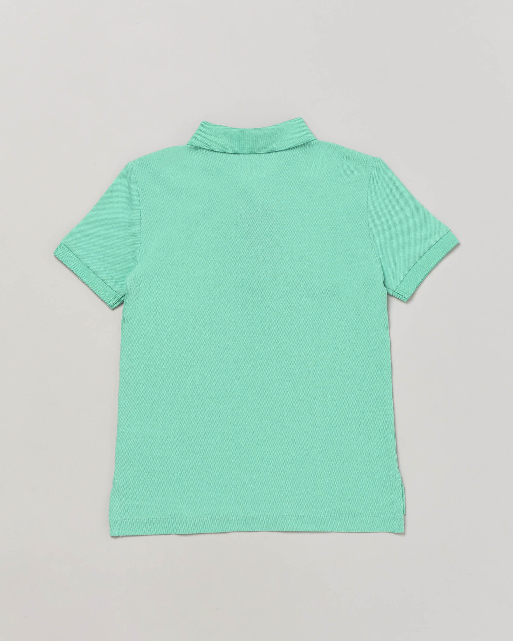 Polo verde acqua in piquet di cotone Polo Ralph Lauren a mezza manica con logo pony celeste 