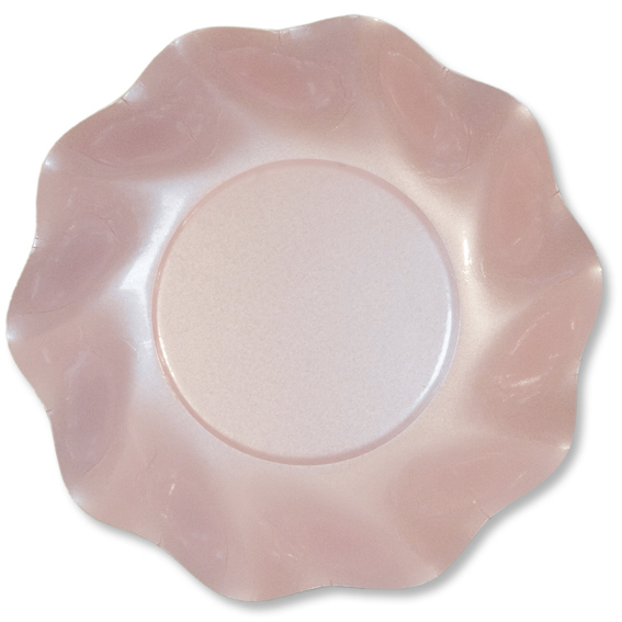10 PIATTI SCODELLE PETALO Ø 24 ROSA PERLATO