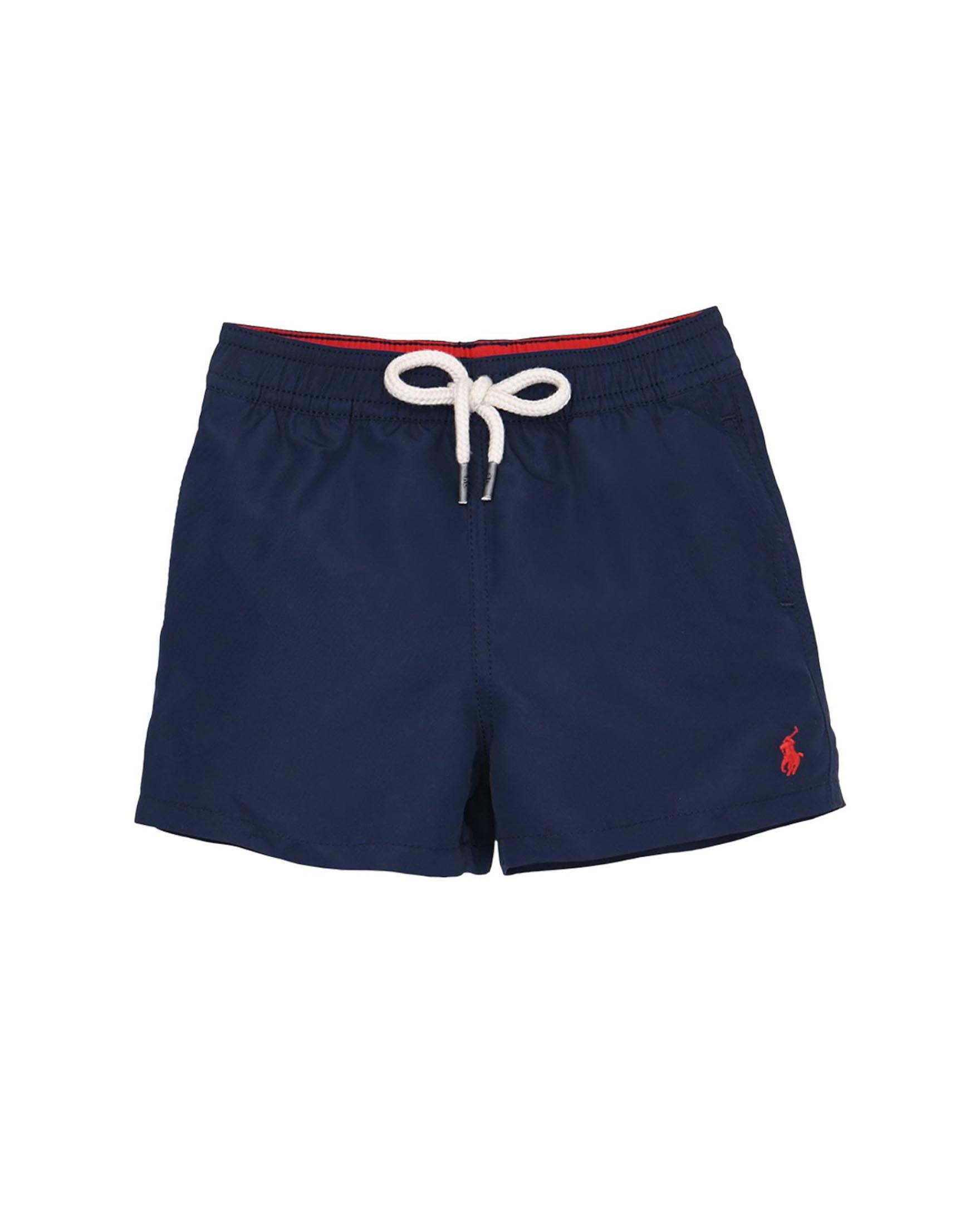 Boxer mare blu Polo con logo pony rosso e taschino sul retro
