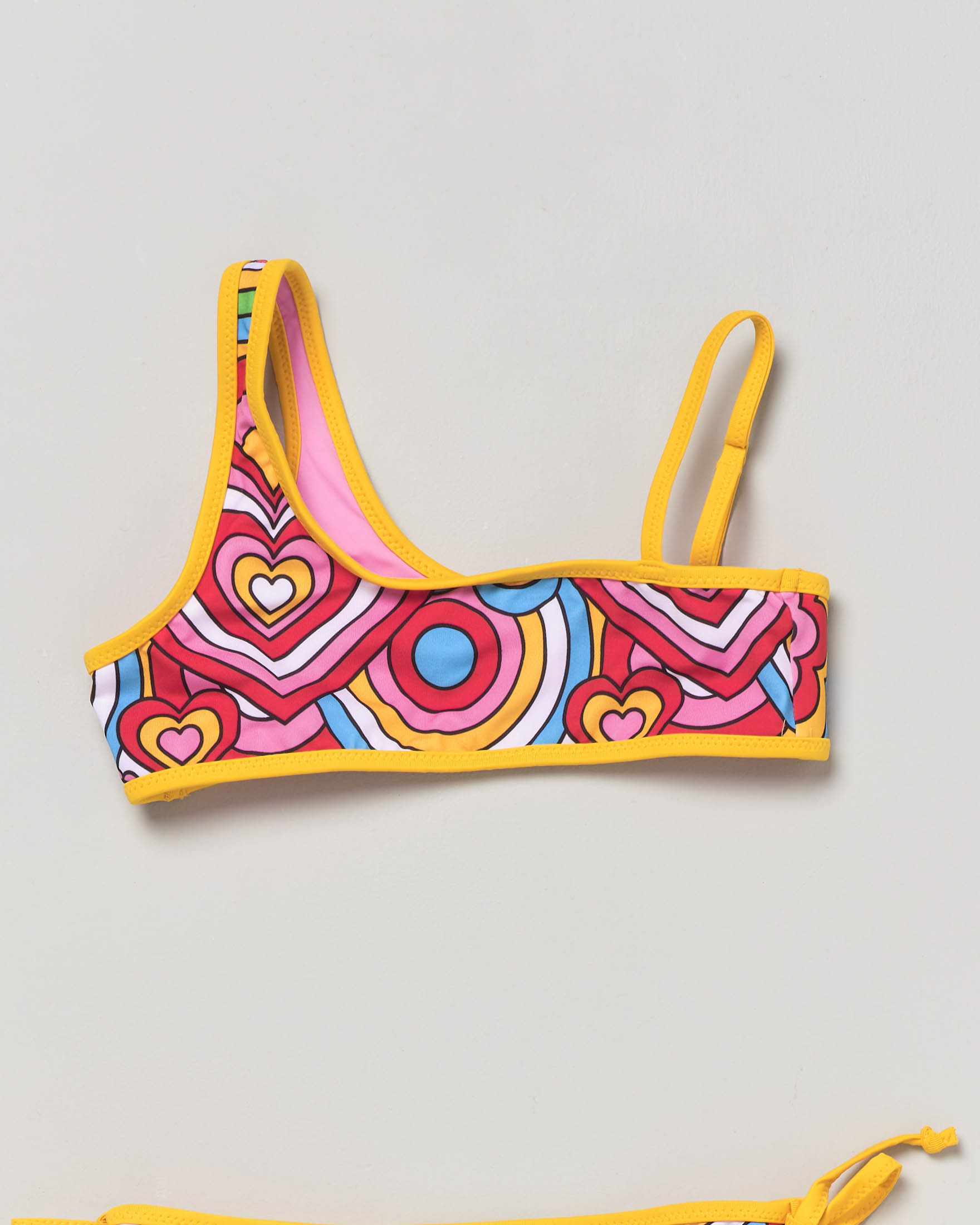 Bikini mare Vivy monospalla con stampa crazy shapes multicolor image