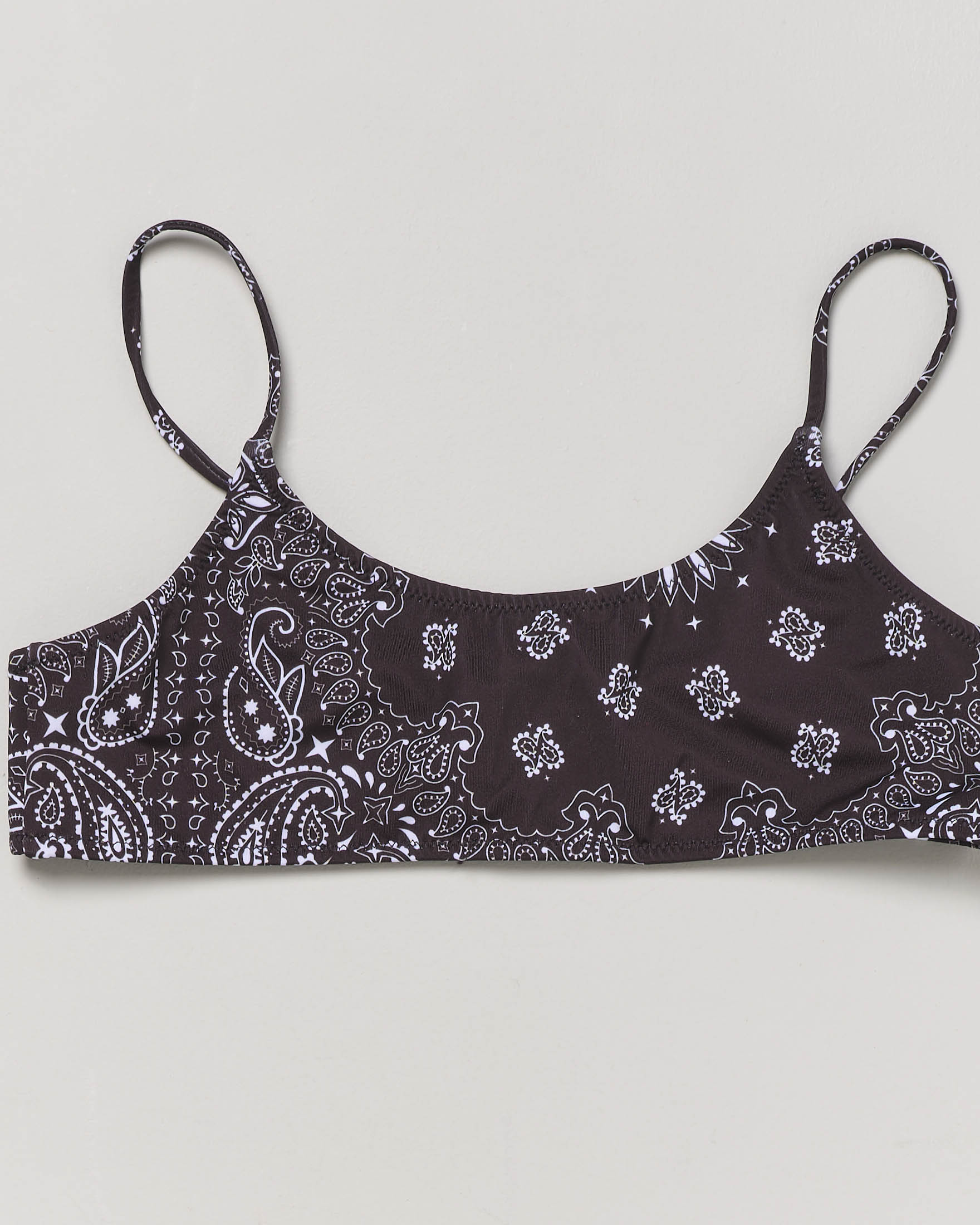 Bikini mare MC2 Saint Barth nero con stampa bandana bianca  image