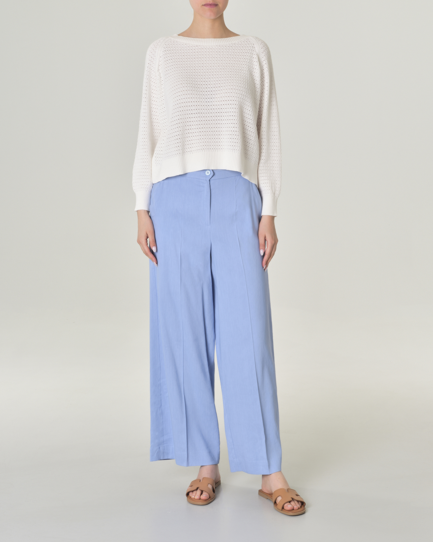 PANTALONI IN LINO DA DONNA/Pantaloni Palazzo Blu, Culotte in lino