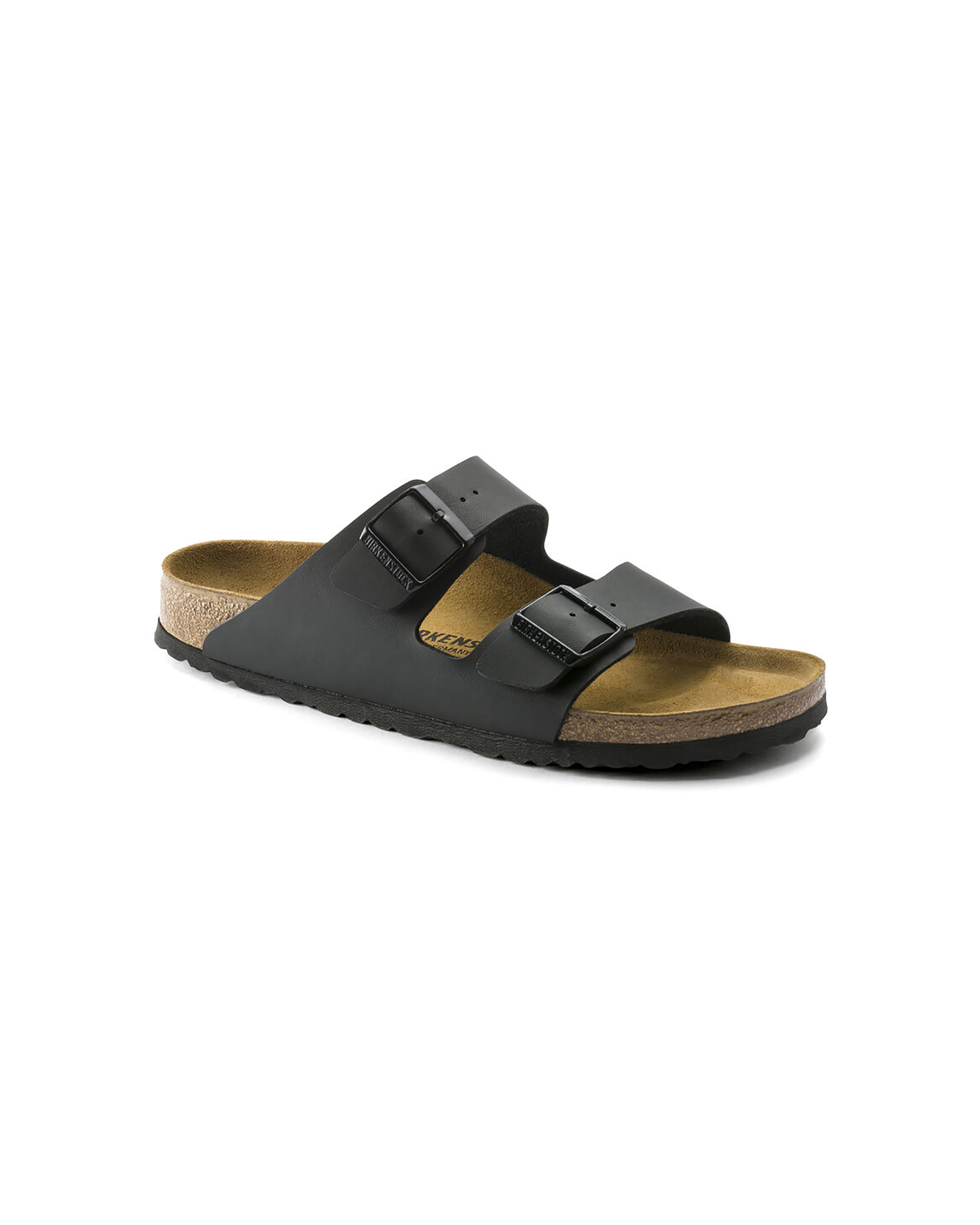 Sandalo Arizona in Birko-flor nero con doppia fascetta
