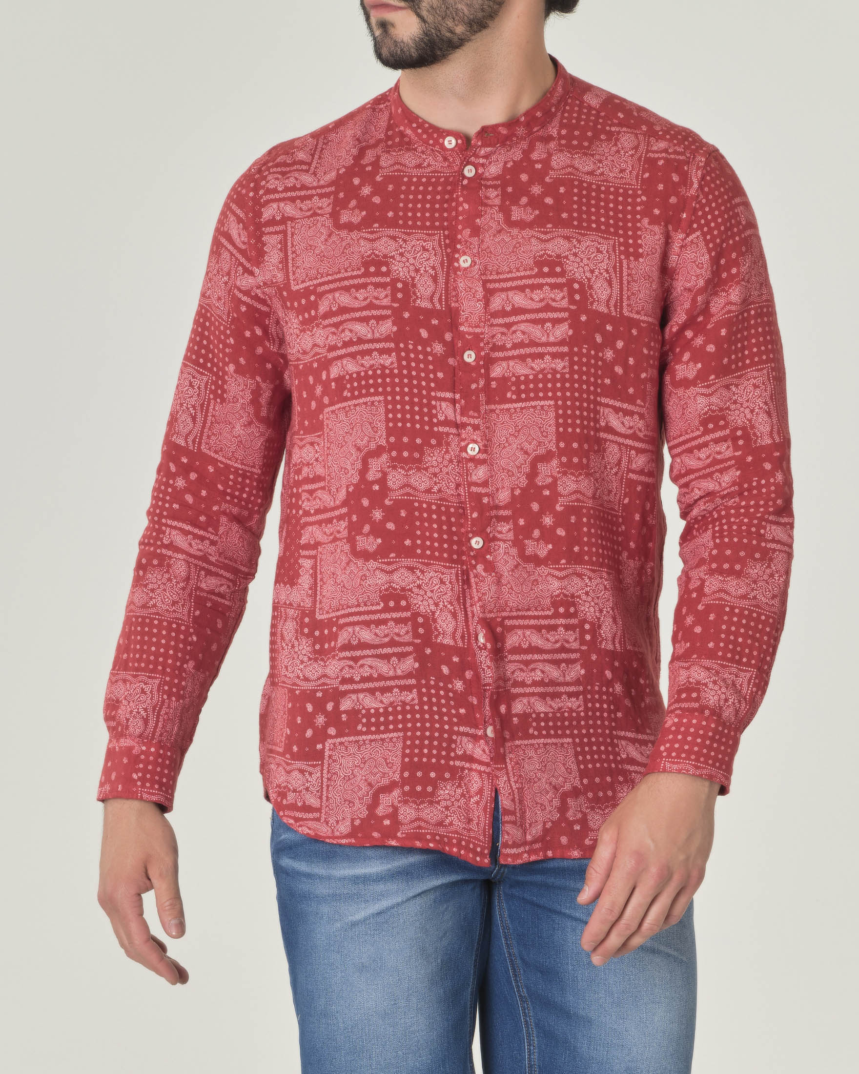 Camicia hot sale lino rossa