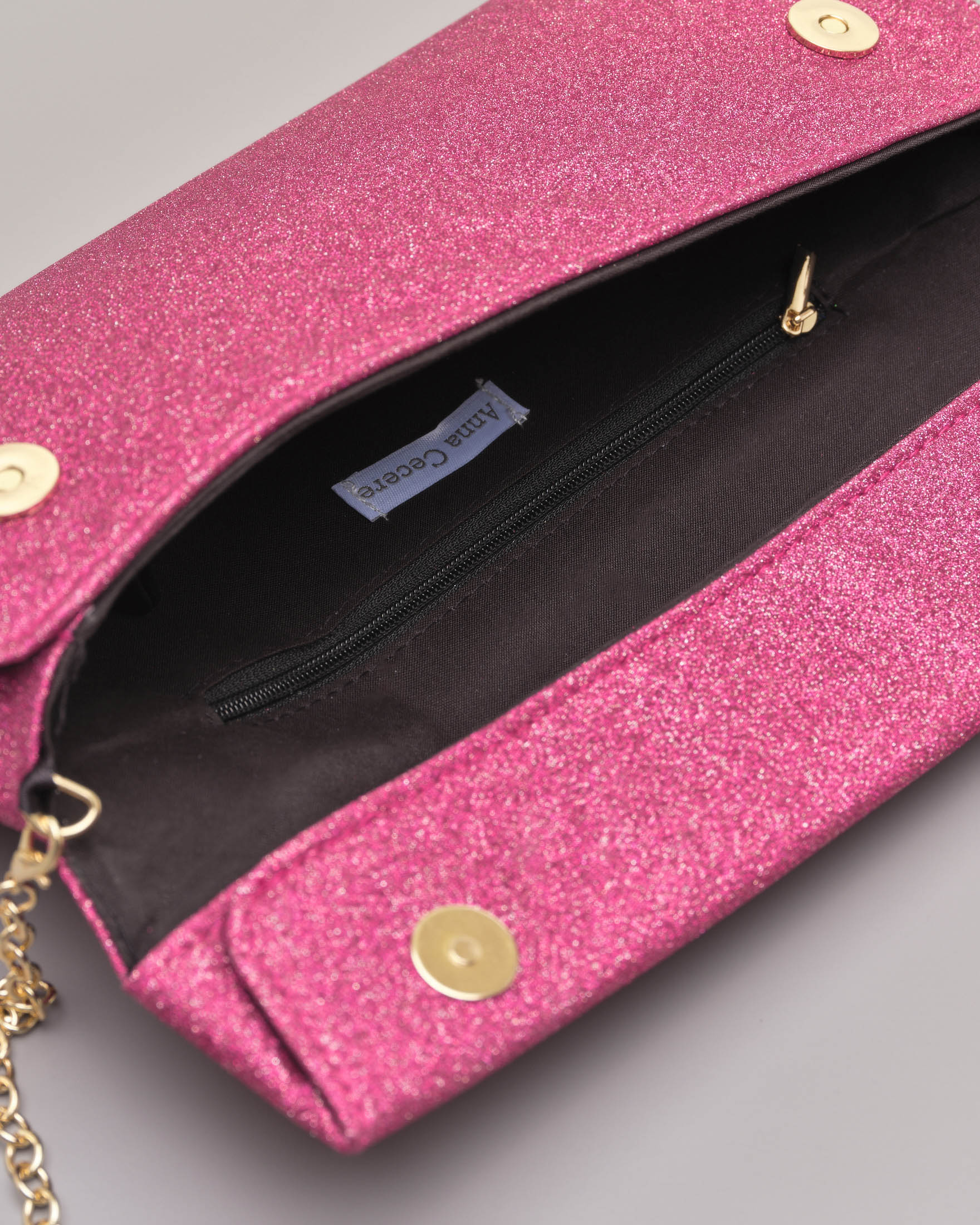 SwankySwans Pochette Sottile In Finta Pelle Scamosciata Rosa – Borsa A Busta Con Catena, Perfetta Per Sera E Matrimoni - 5