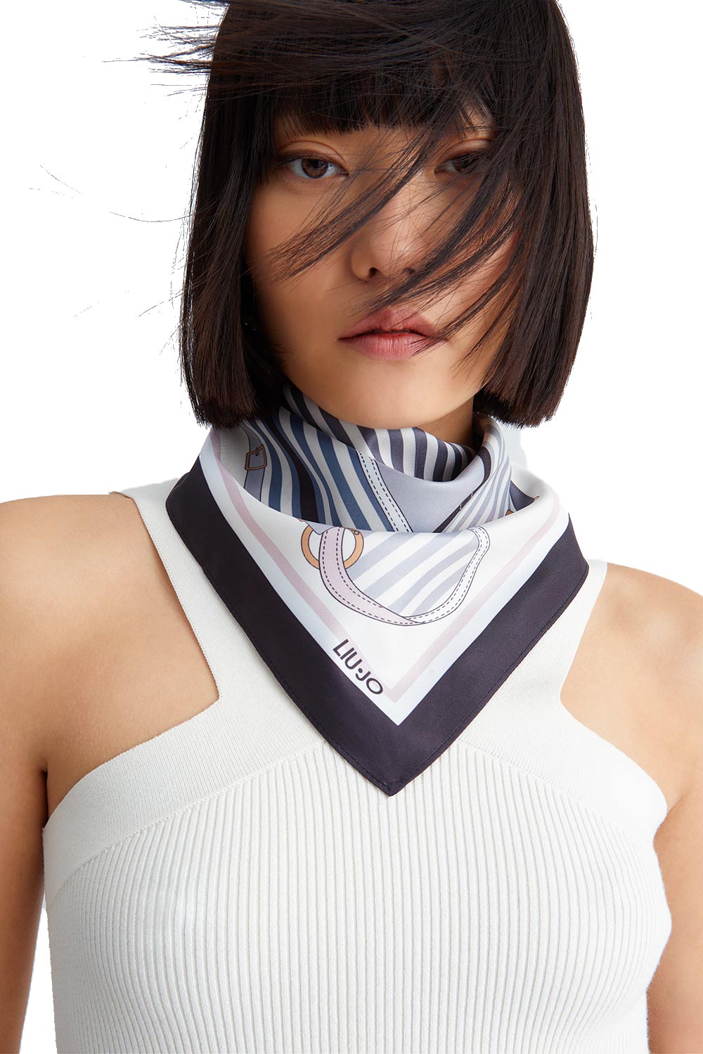 Eco-sustainable Foulard with Belt Print