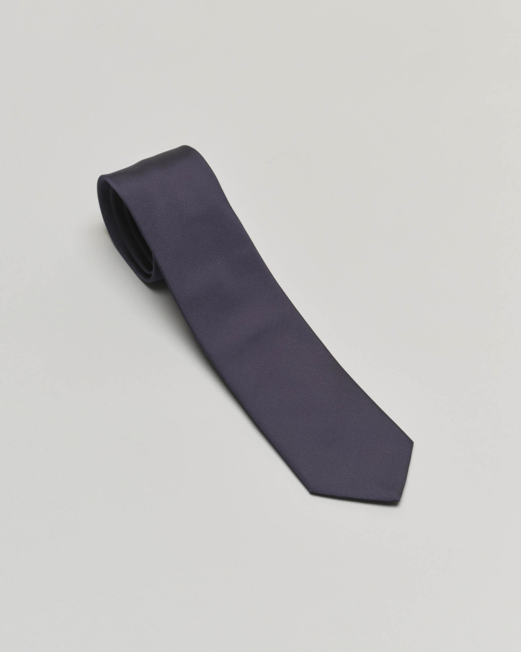 Cravatta blu notte in twill di misto seta e cotone