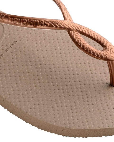 Havaianas Luna Sand color bronzo con fascette intrecciate con logo in rilievo tono su tono image
