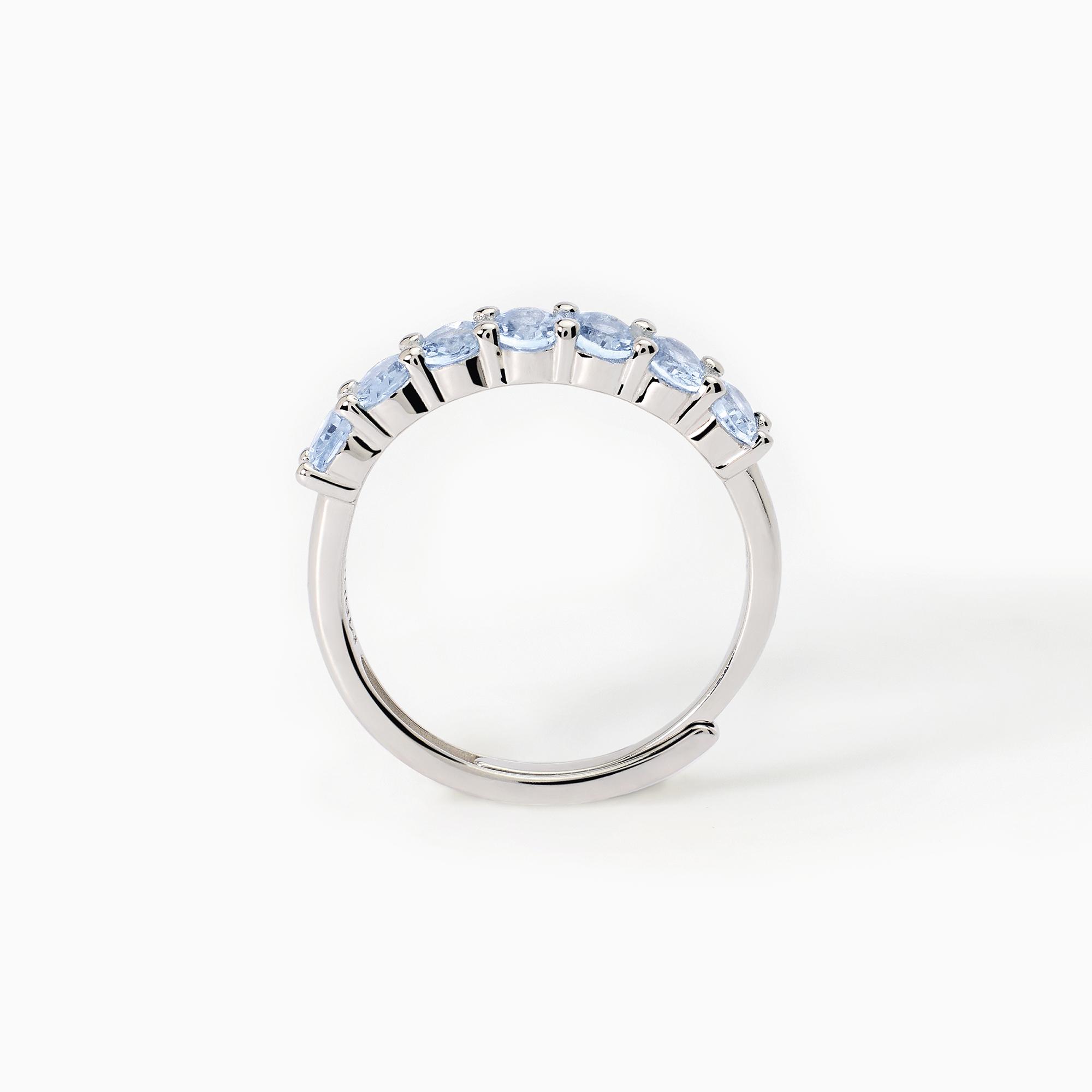 Veretta In Argento Con Acquamarina Sintetica - View1