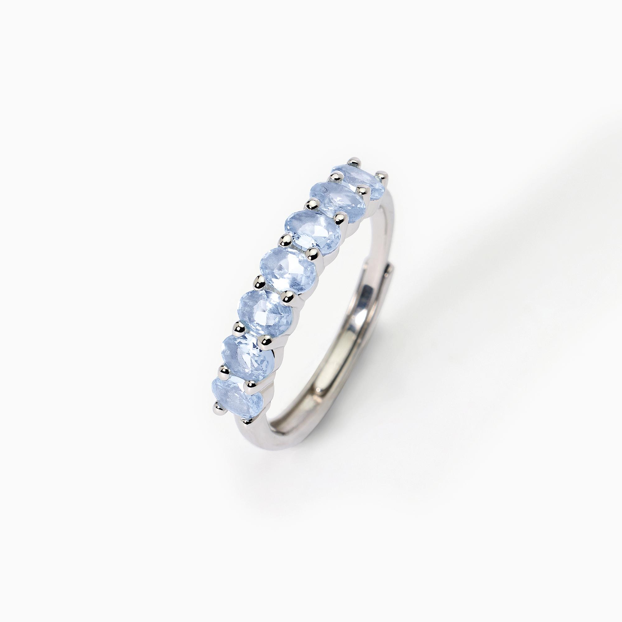 Veretta In Argento Con Acquamarina Sintetica - View2