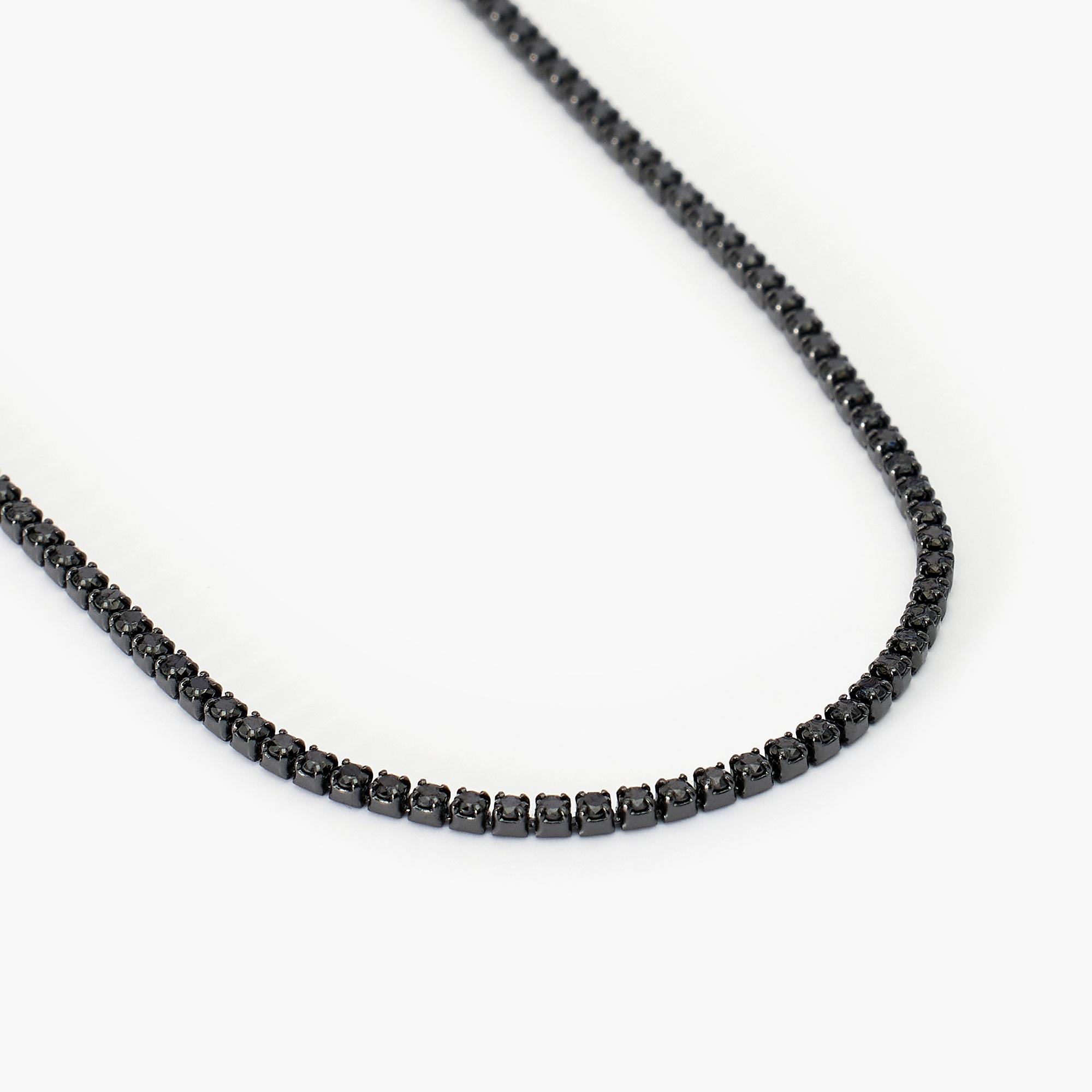 Collana Tennis Con Zirconi Neri - View1