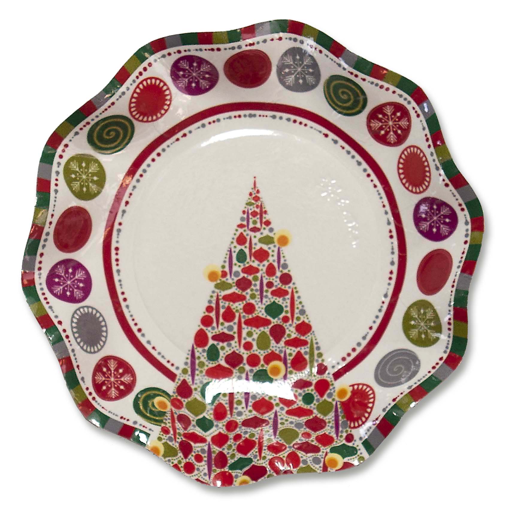 10 PIATTI COPPETTA PETALO Ø 18,5 HAPPY CHRISTMAS