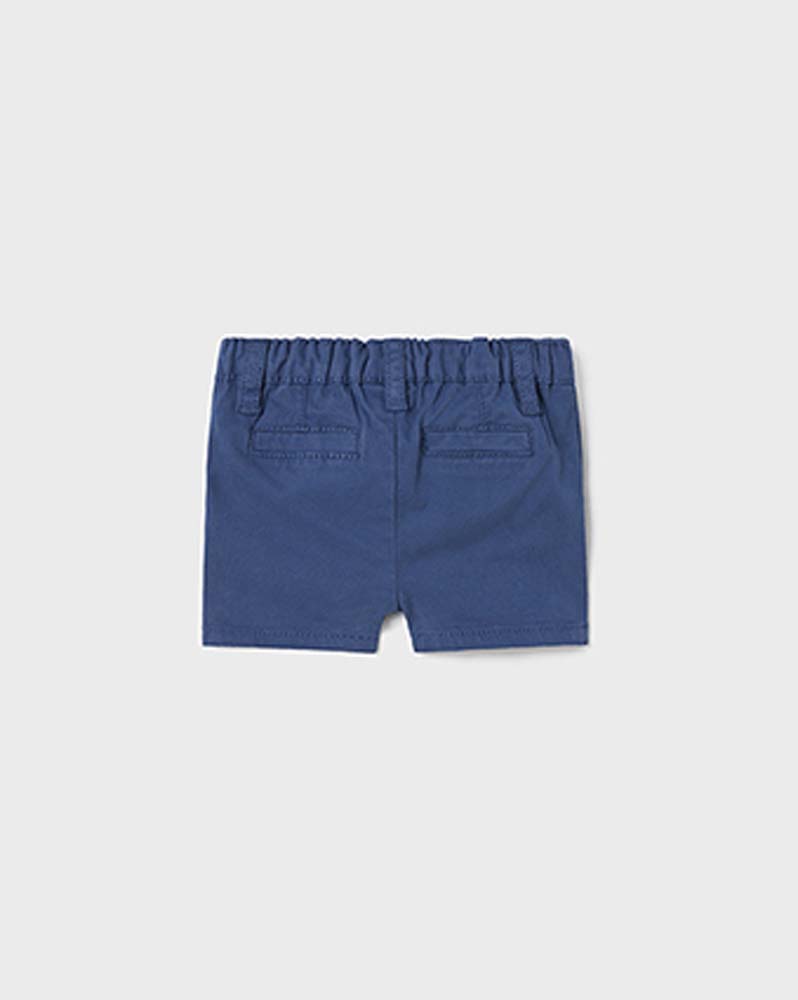 Bermuda blu indaco in gabardina di cotone stretch con elastico inserito in vita 6-18 mesi image