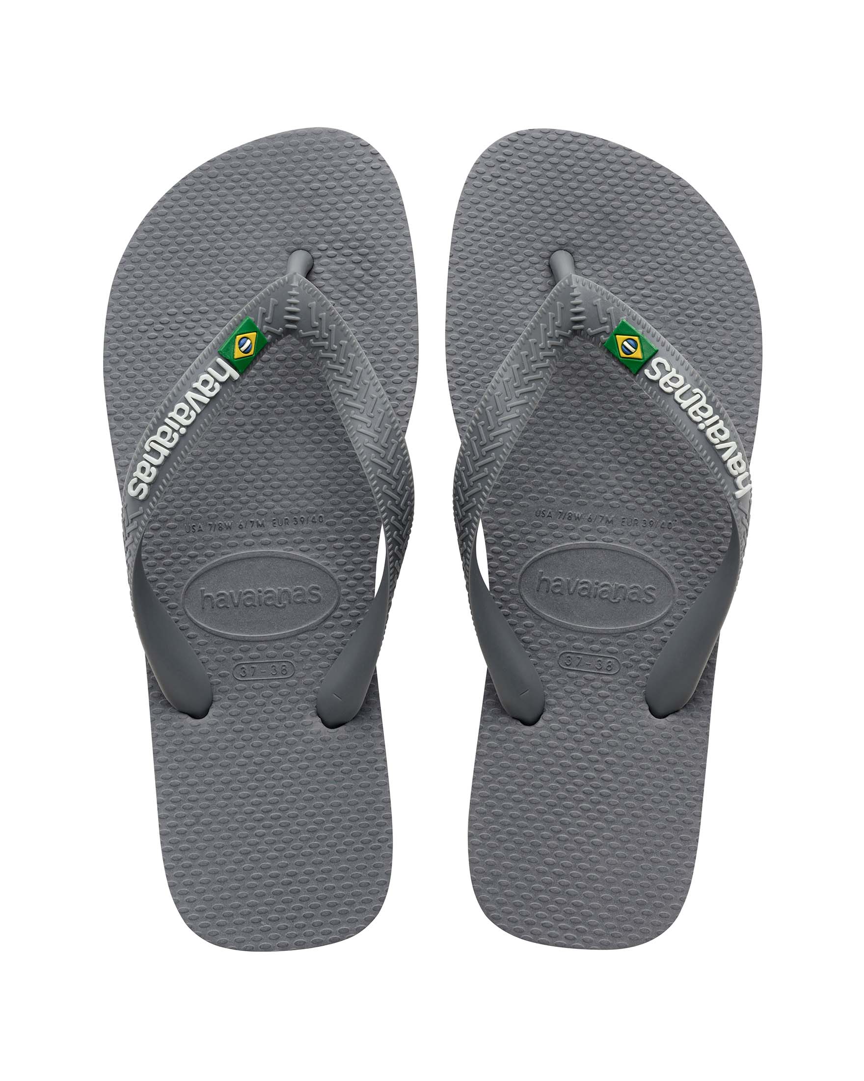 Havaianas Brasil Logo grigio con logo bianco