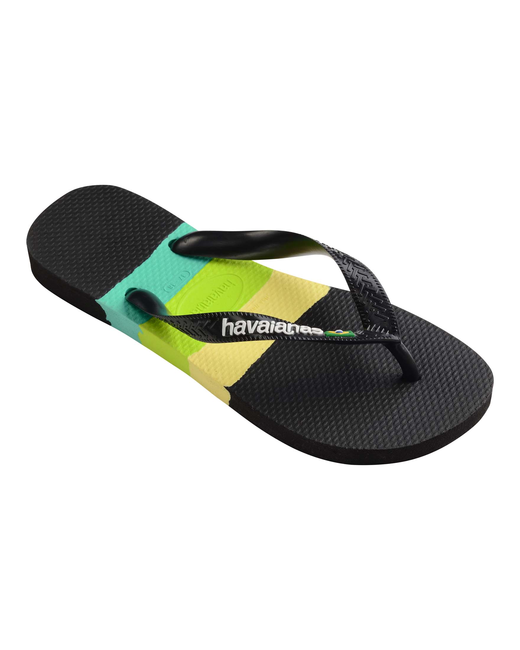 Havaianas Brasil Tech nera con fascia a tre colori sulla suola