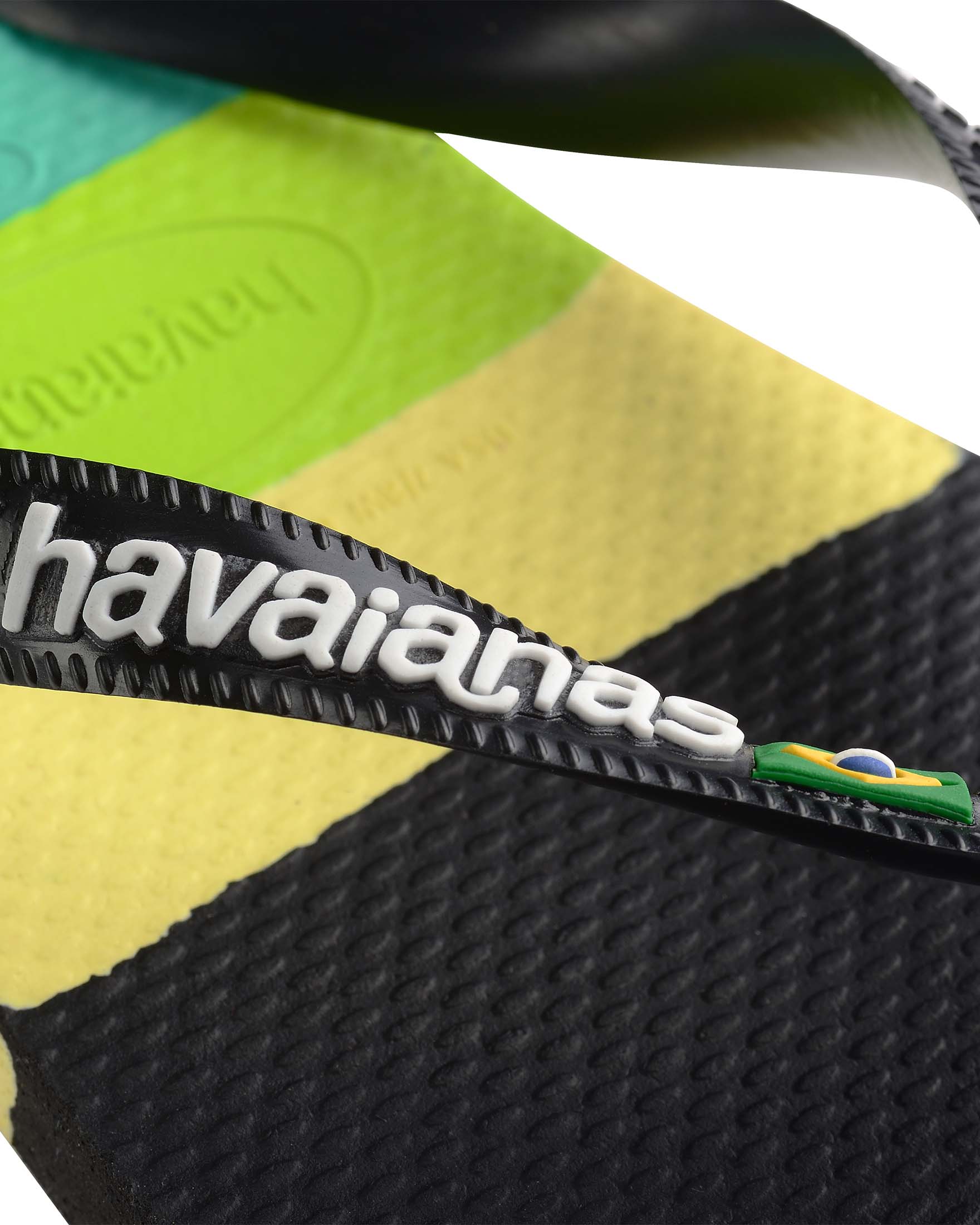 Havaianas Brasil Tech nera con fascia a tre colori sulla suola