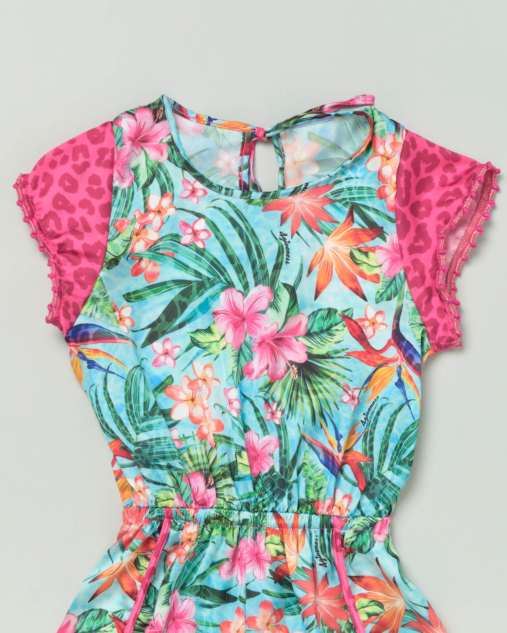 Copricistume mezza manica in fantasia jungle con spalline e profili in fantasia animalier  image