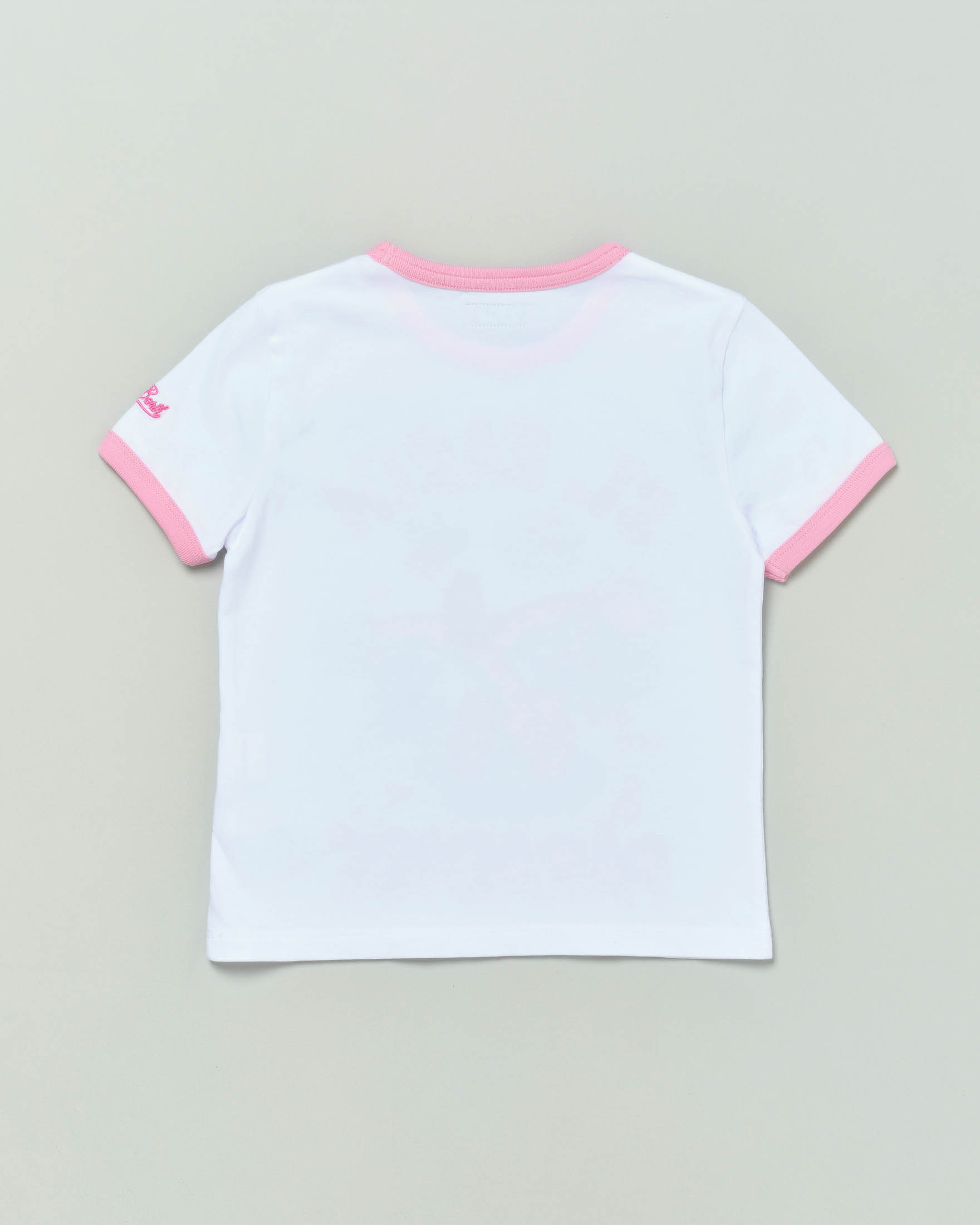 T-shirt bianca a mezza manica in cotone con stampa orsetti 'St. Barth Paradise' 
