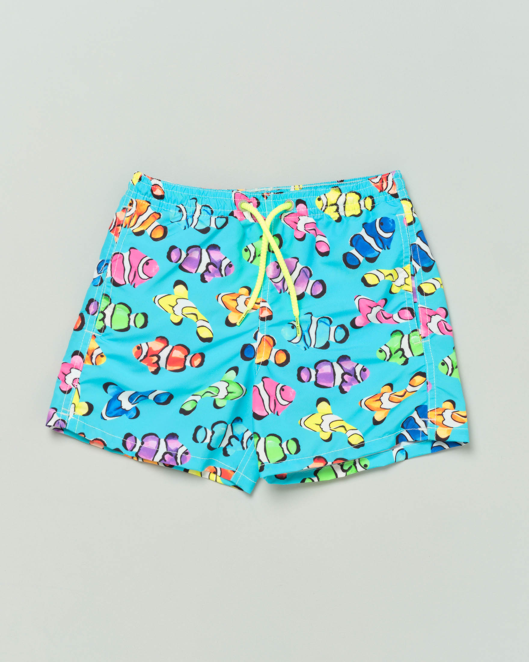 Boxer mare azzurro con stampa pesci multicolor