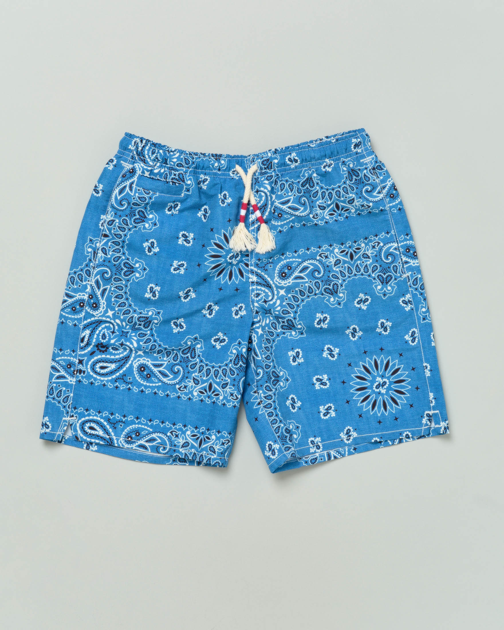 Boxer mare MC2 Saint Barth blu denim con stampa bandana 