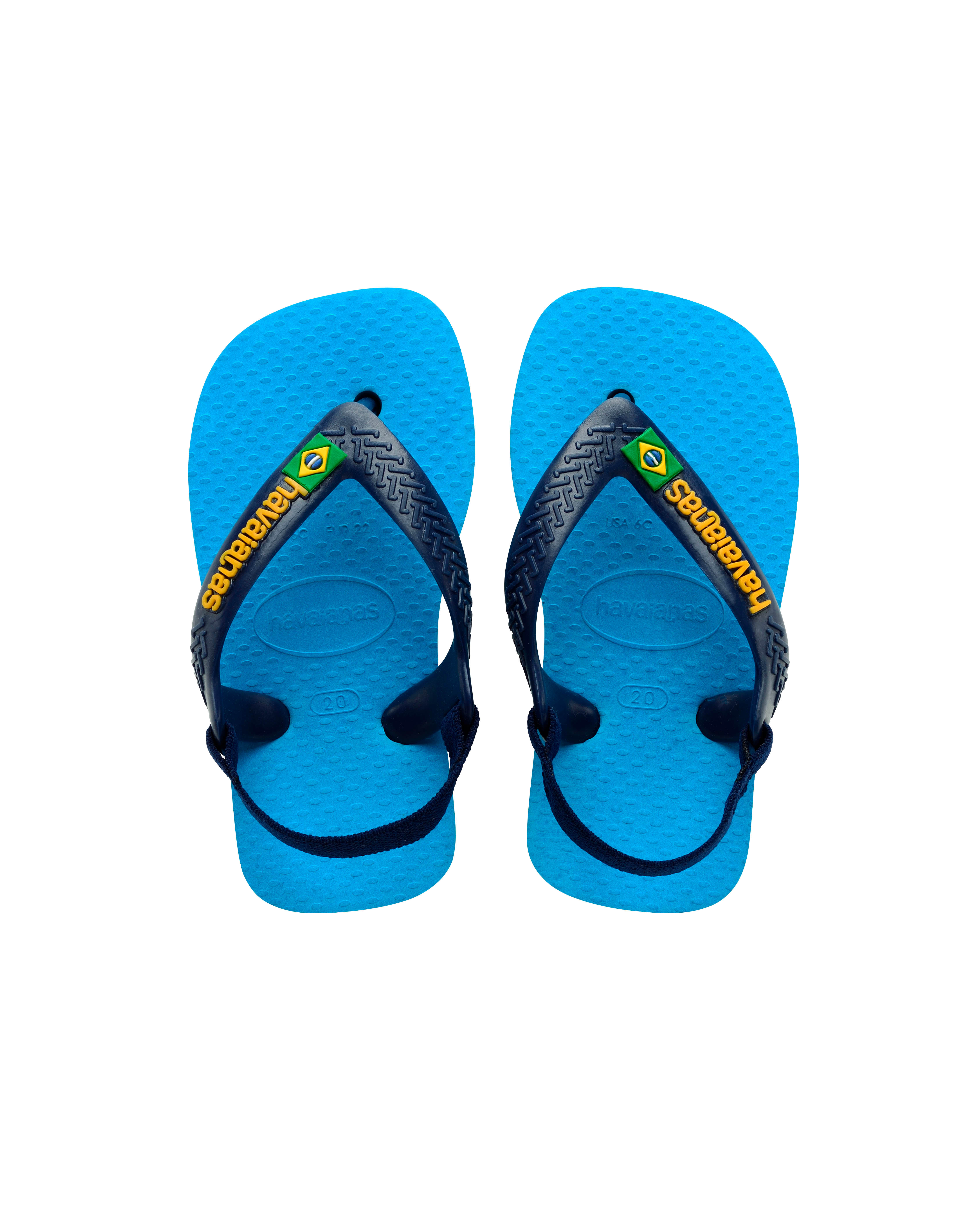 Havaianas Baby Brasil Logo II blu royal con fascetta blu e logo giallo