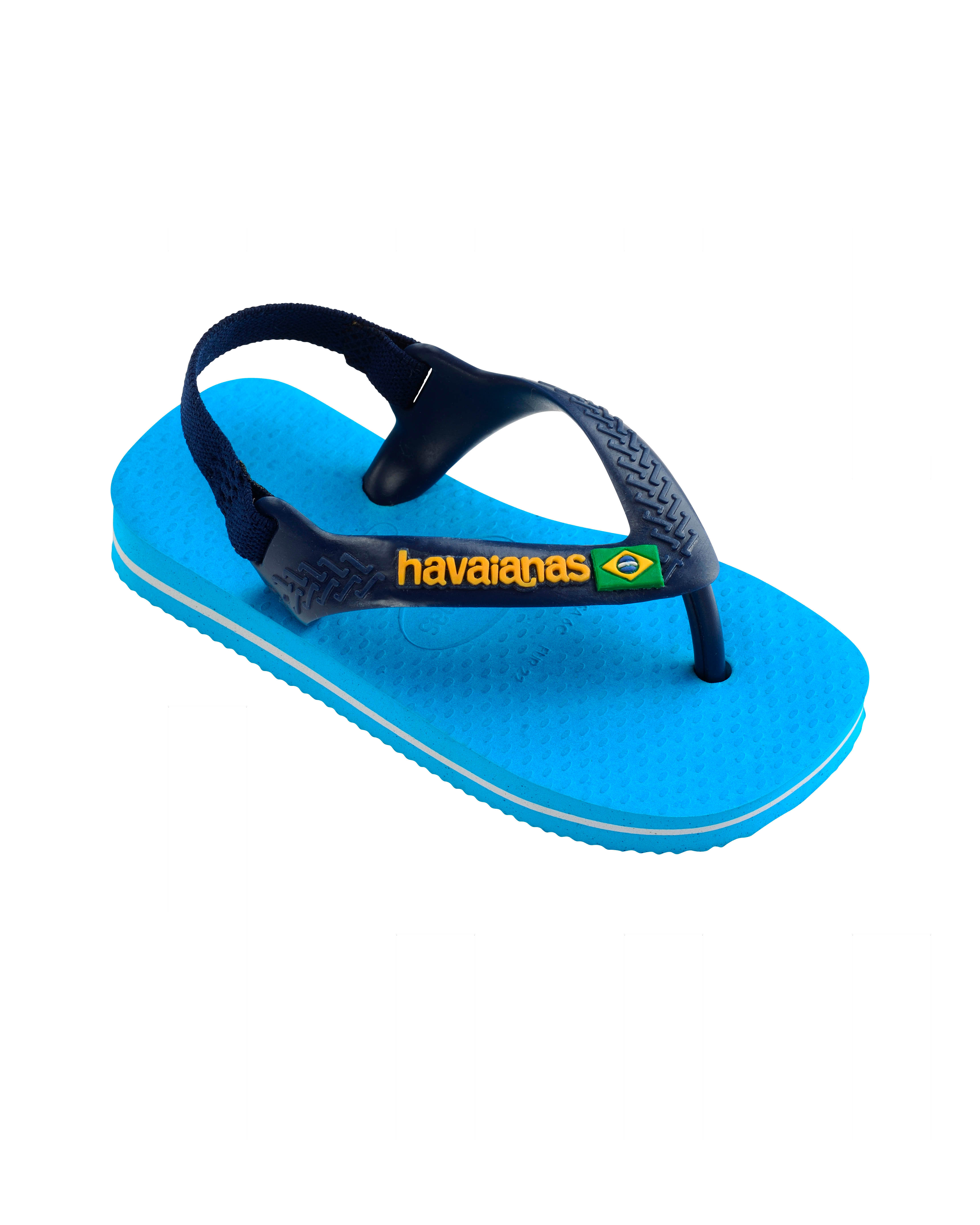Havaianas Baby Brasil Logo II blu royal con fascetta blu e logo giallo  image