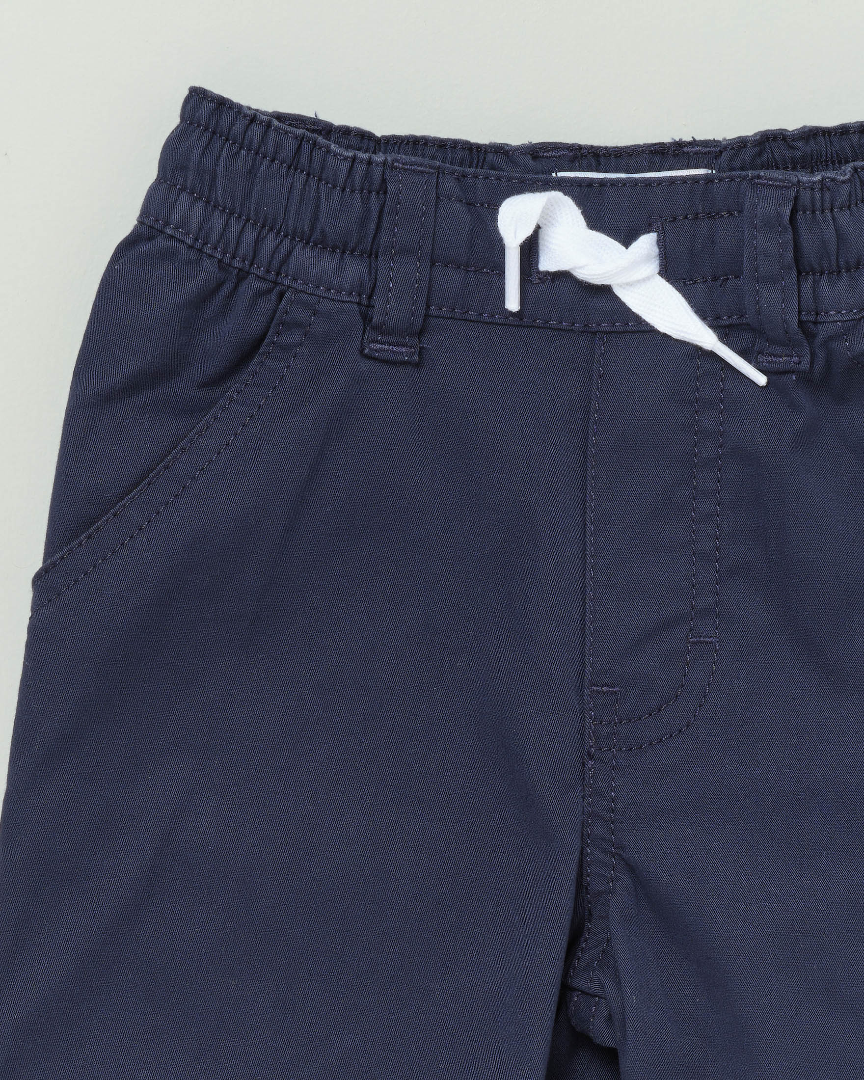 Bermuda blu in cotone stretch con coulisse 2-4 anni image