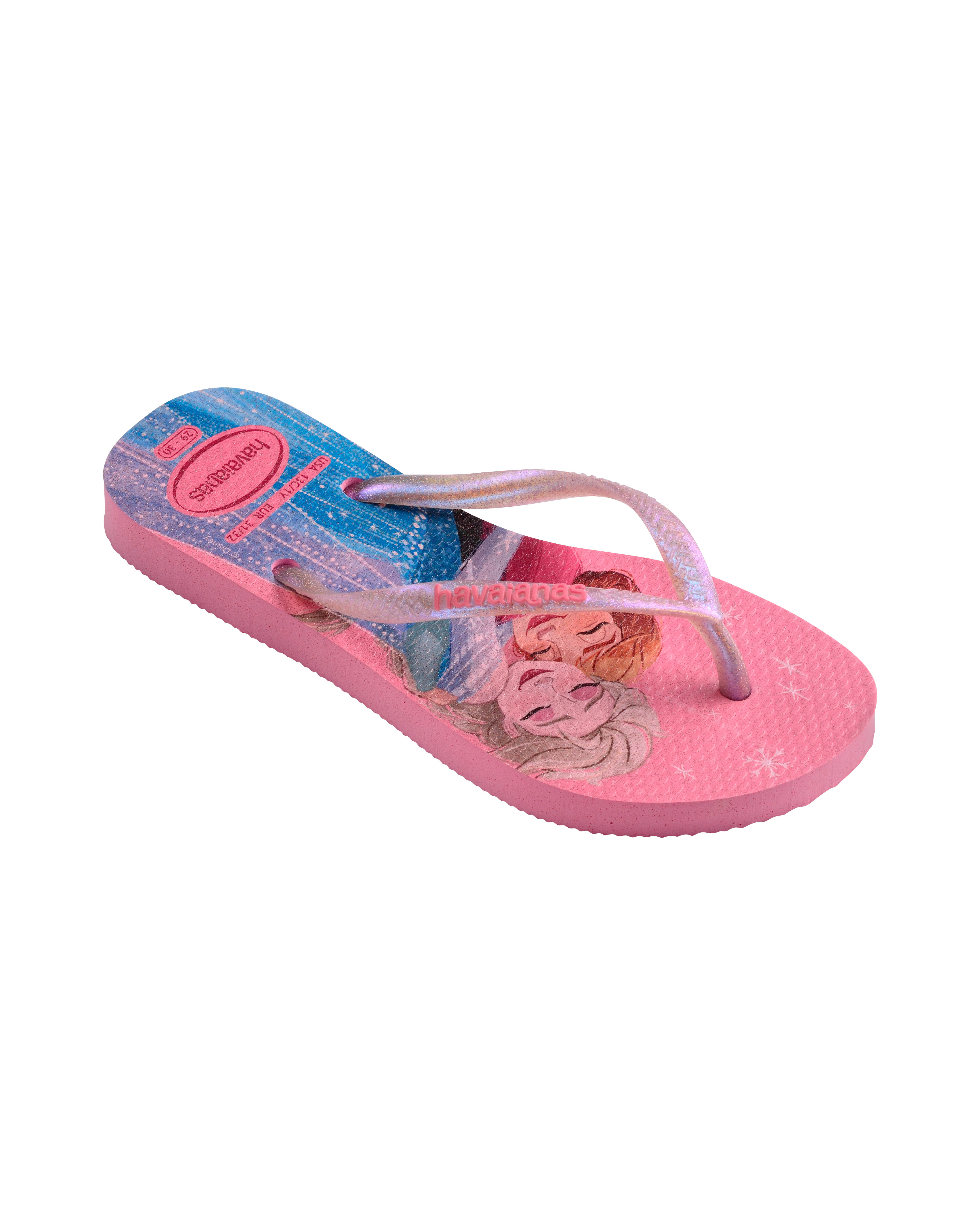 Havaianas Kids Slim Frozen con stampa Anna e Elsa e fascetta effetto metallizzato 