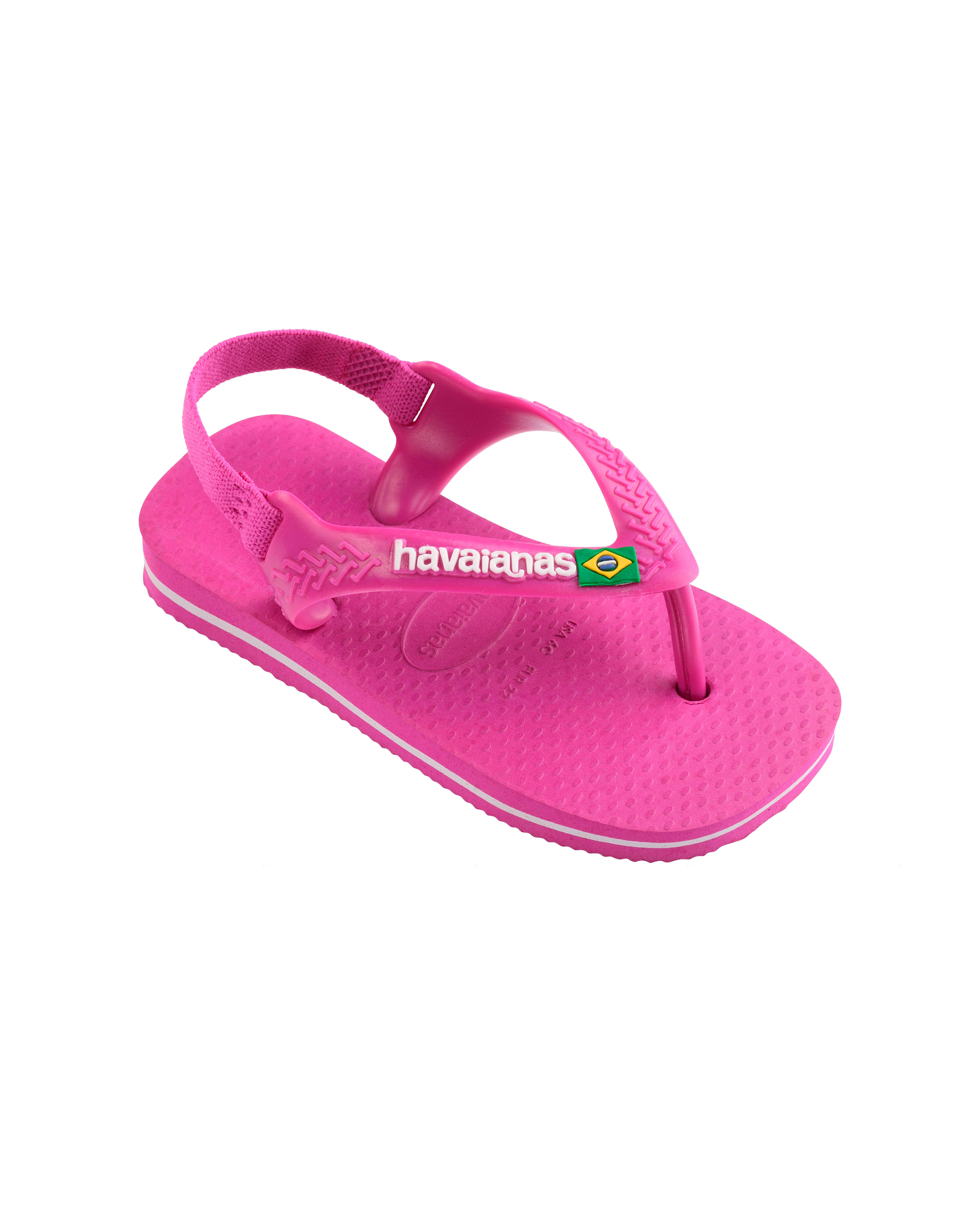 Havaianas Baby Brasil Logo II fucsia con logo bianco 