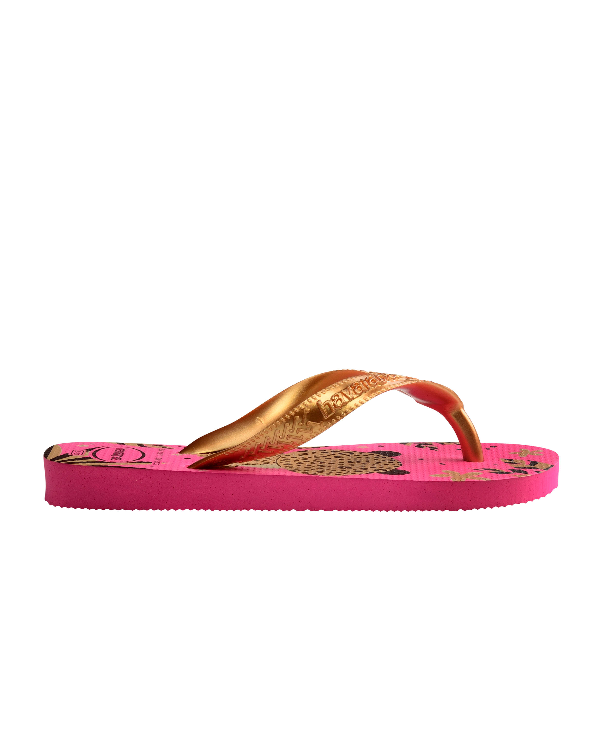 Havaianas Kids Top Pets fucsia con stampa leopardino e fascetta oro 