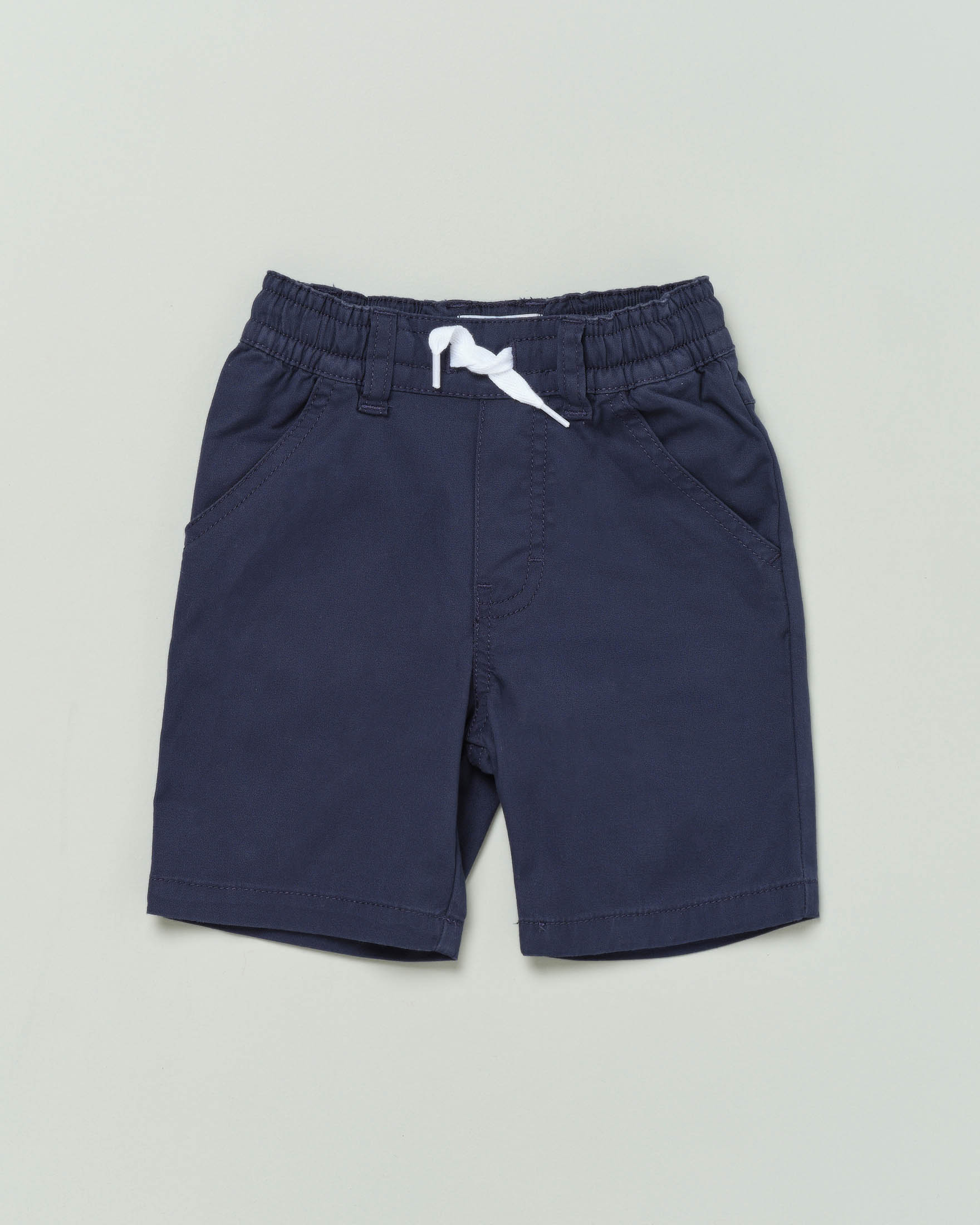 Bermuda blu in cotone stretch con coulisse 9-18 mesi