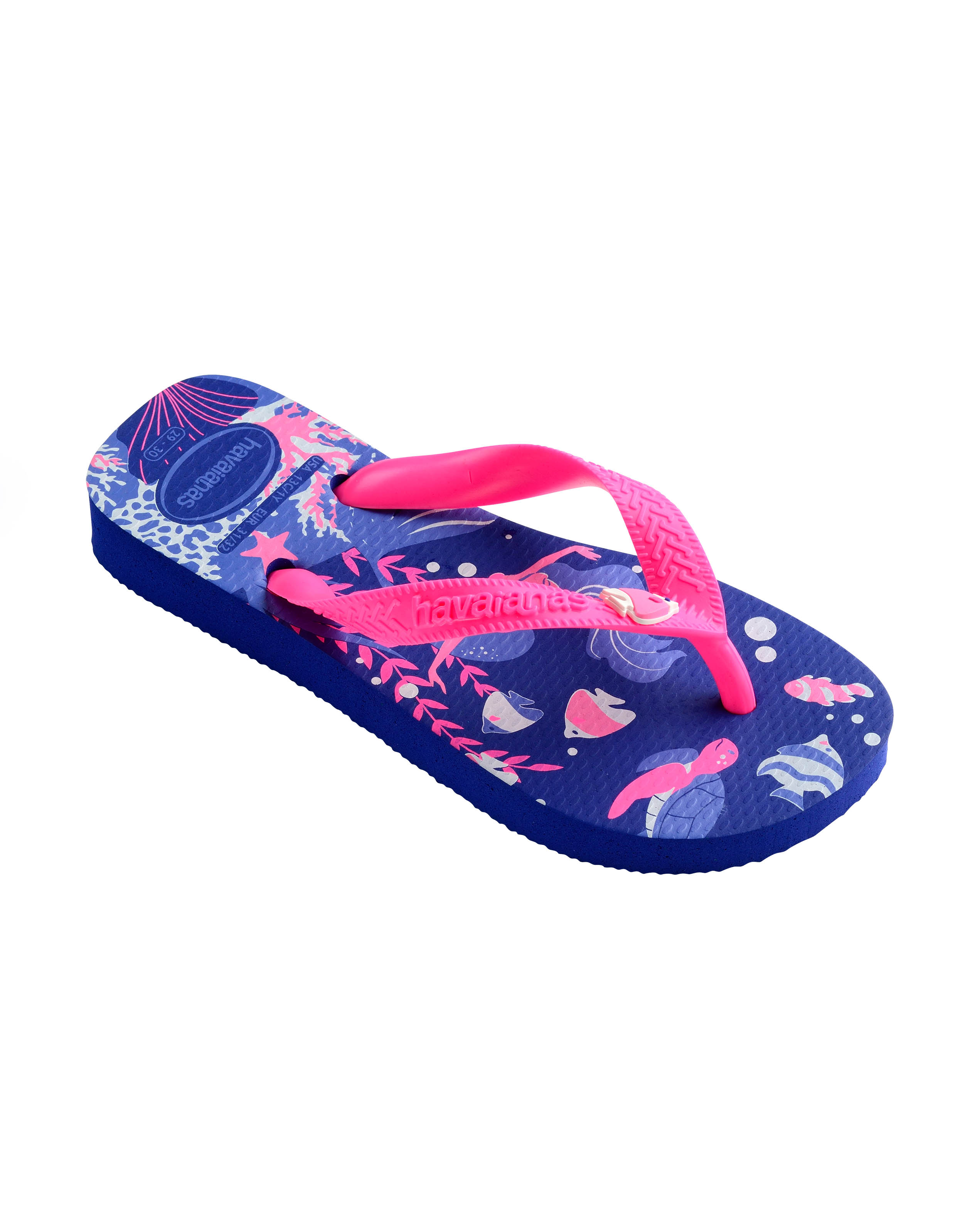 Havaianas Kids Fantasy blu con stampa sirene e fascetta fucsia 
