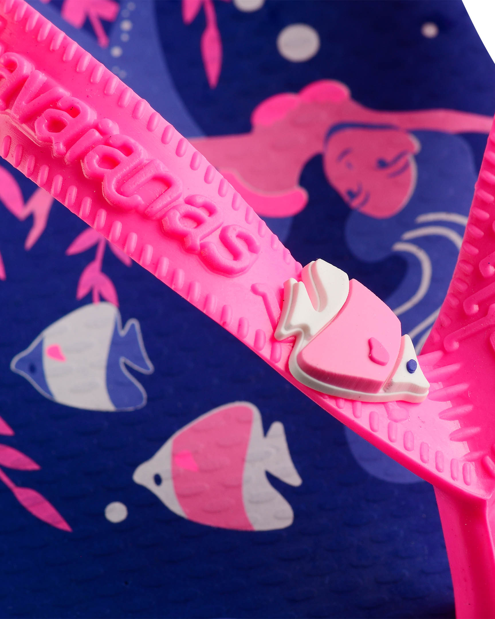 Havaianas Kids Fantasy blu con stampa sirene e fascetta fucsia 