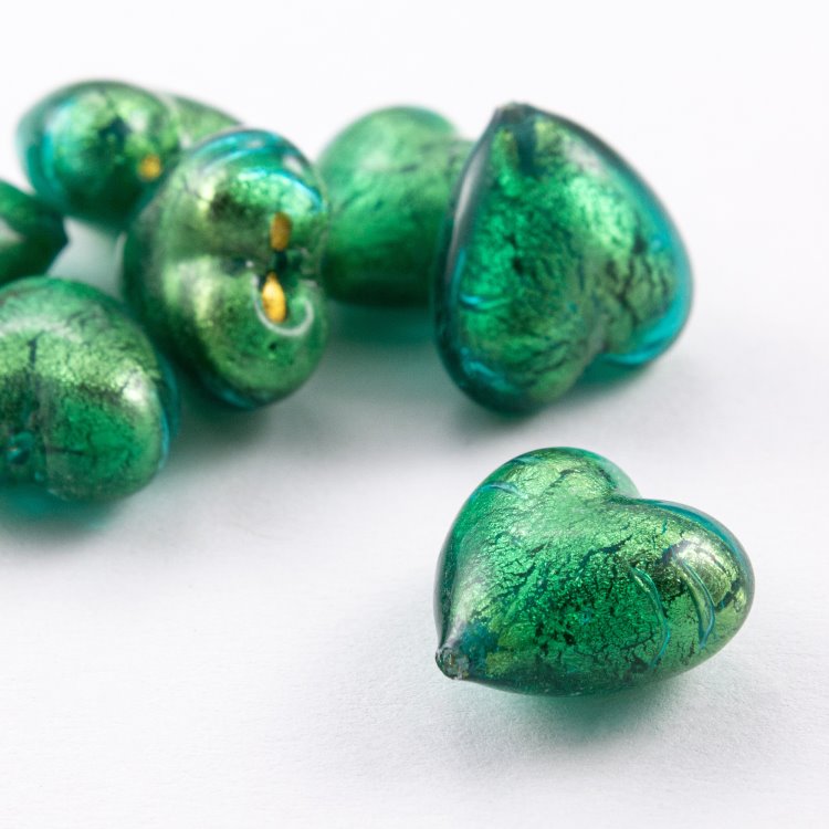 Perla Di Fascino In Vetro Di Murano Con Coriandoli Multicolori E Oro - Autentico Artigianato Italiano