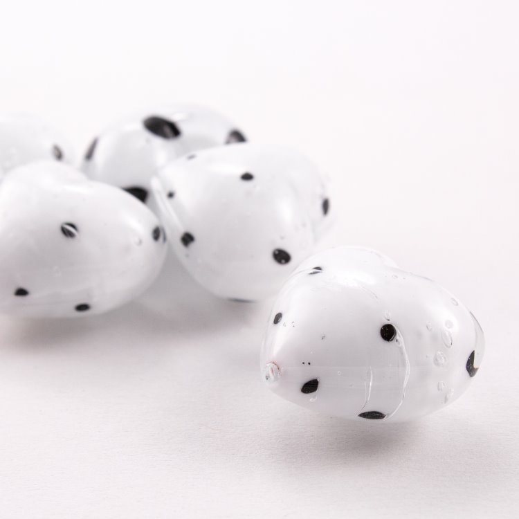 Perla Di Murano Con Fiori - Argento 925 E Vetro Bianco Panna | Per Bracciali E Gioielli Artigianali - Foto 9