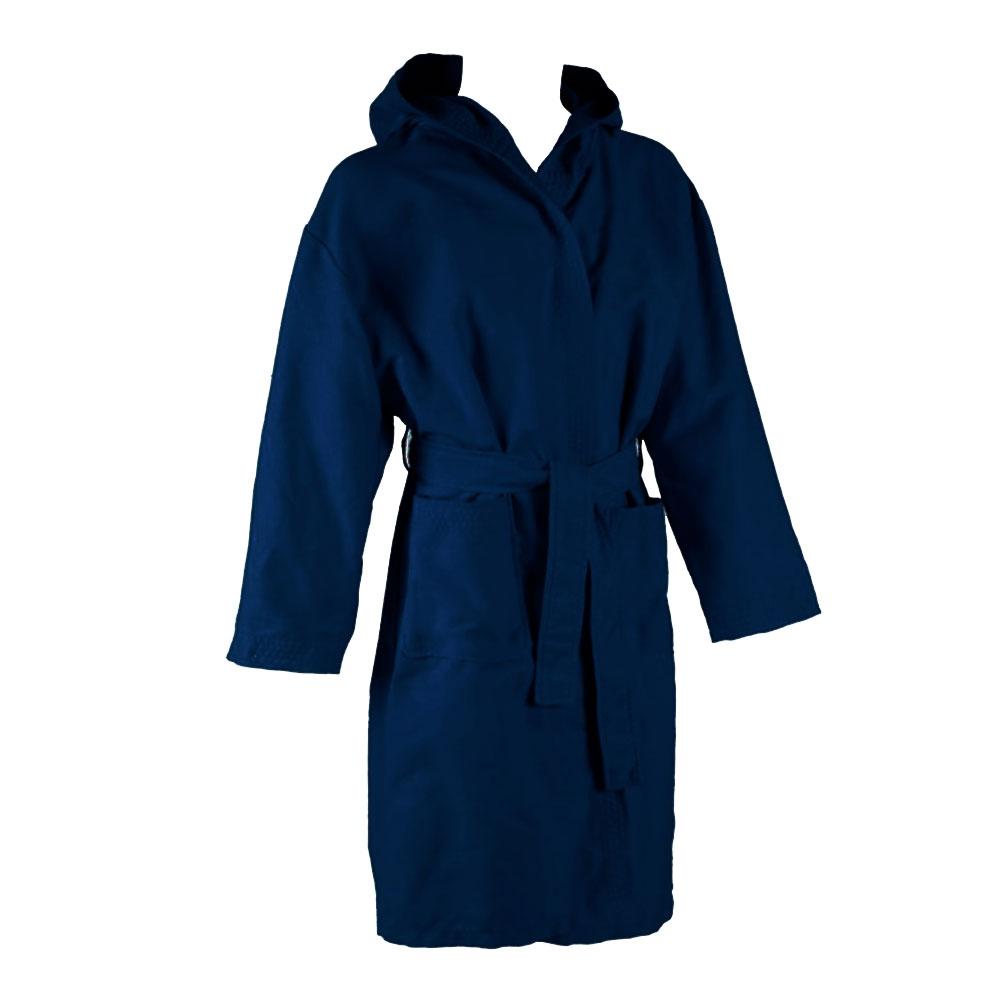 Accappatoio Microfibra Unisex Con Cappuccio E Borsetta - Blu, Taglia XXL