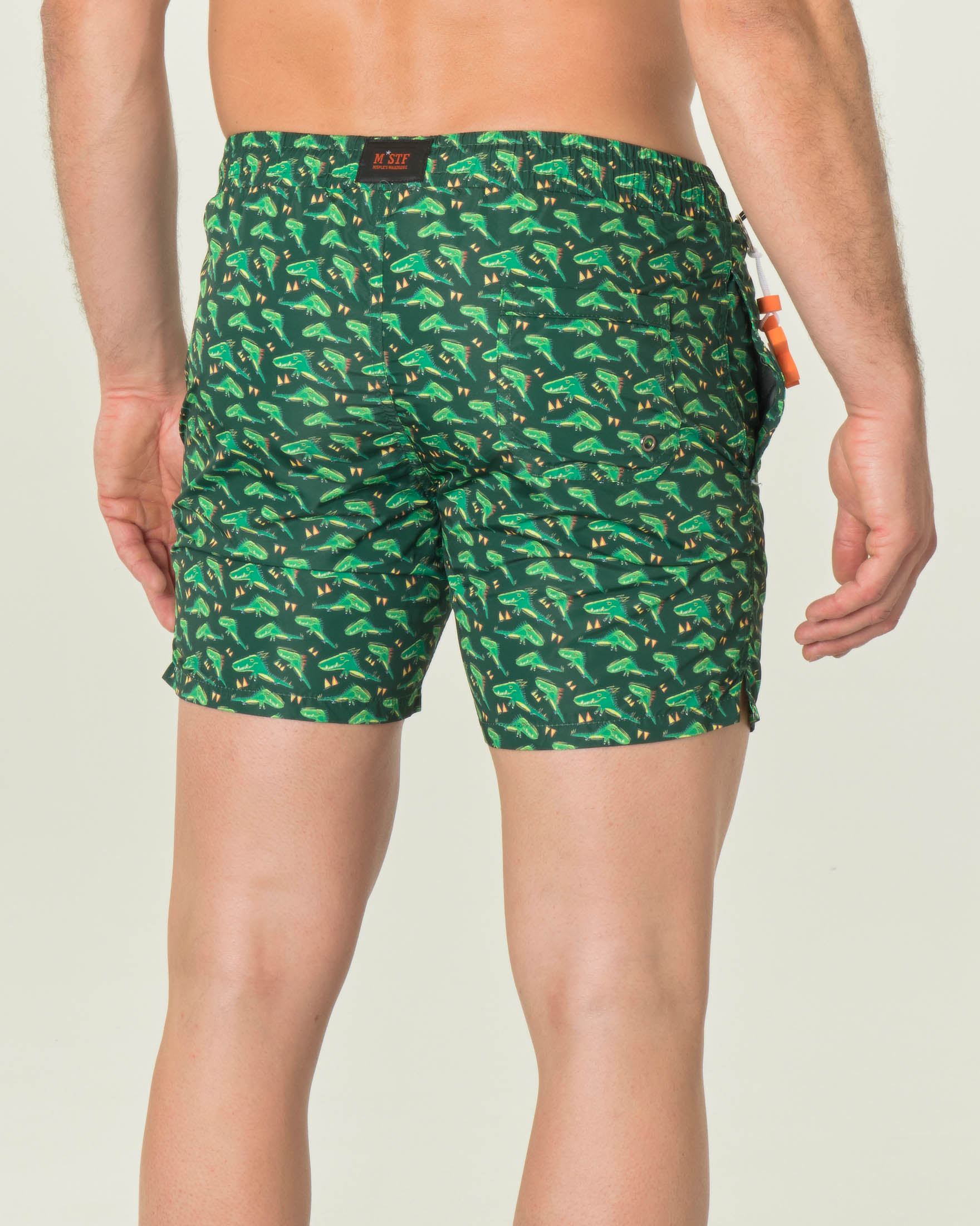 Boxer mare verde scuro con stampa grafica coccodrillo