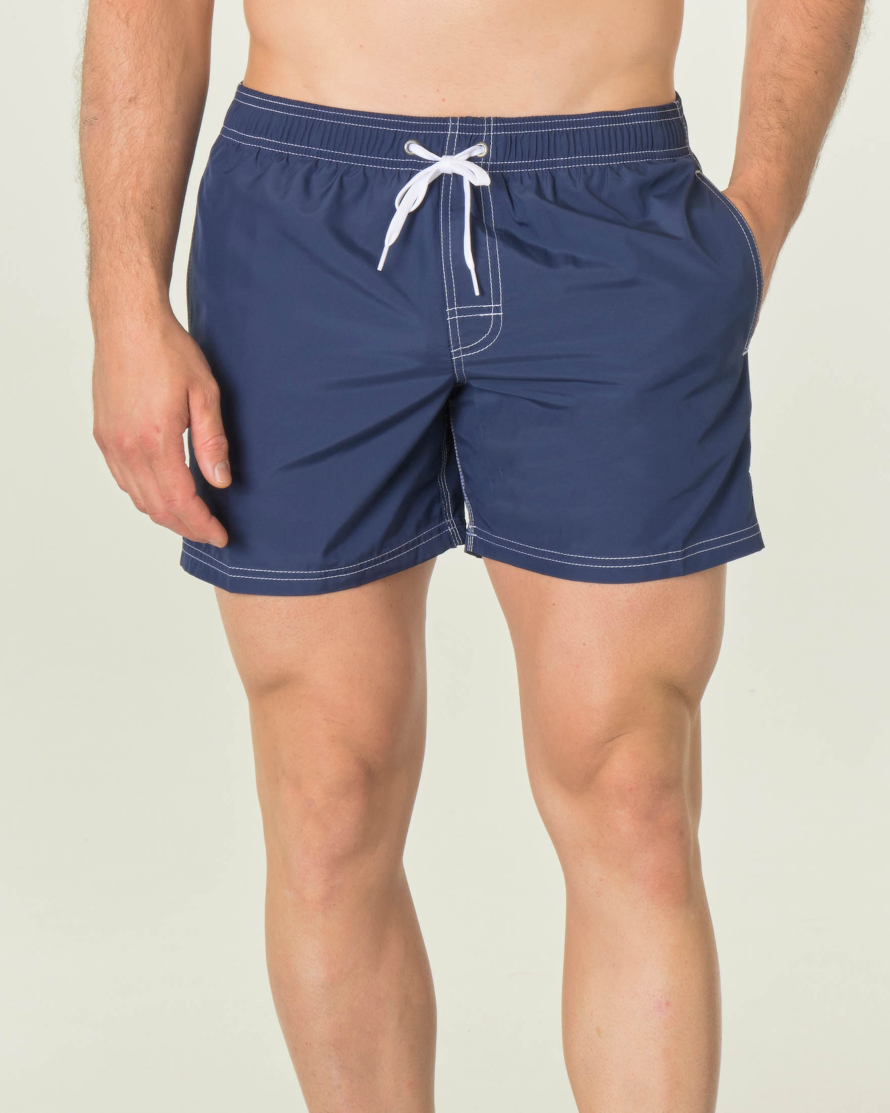 Boxer mare blu navy con arcobaleno arancio verde acqua e bianco