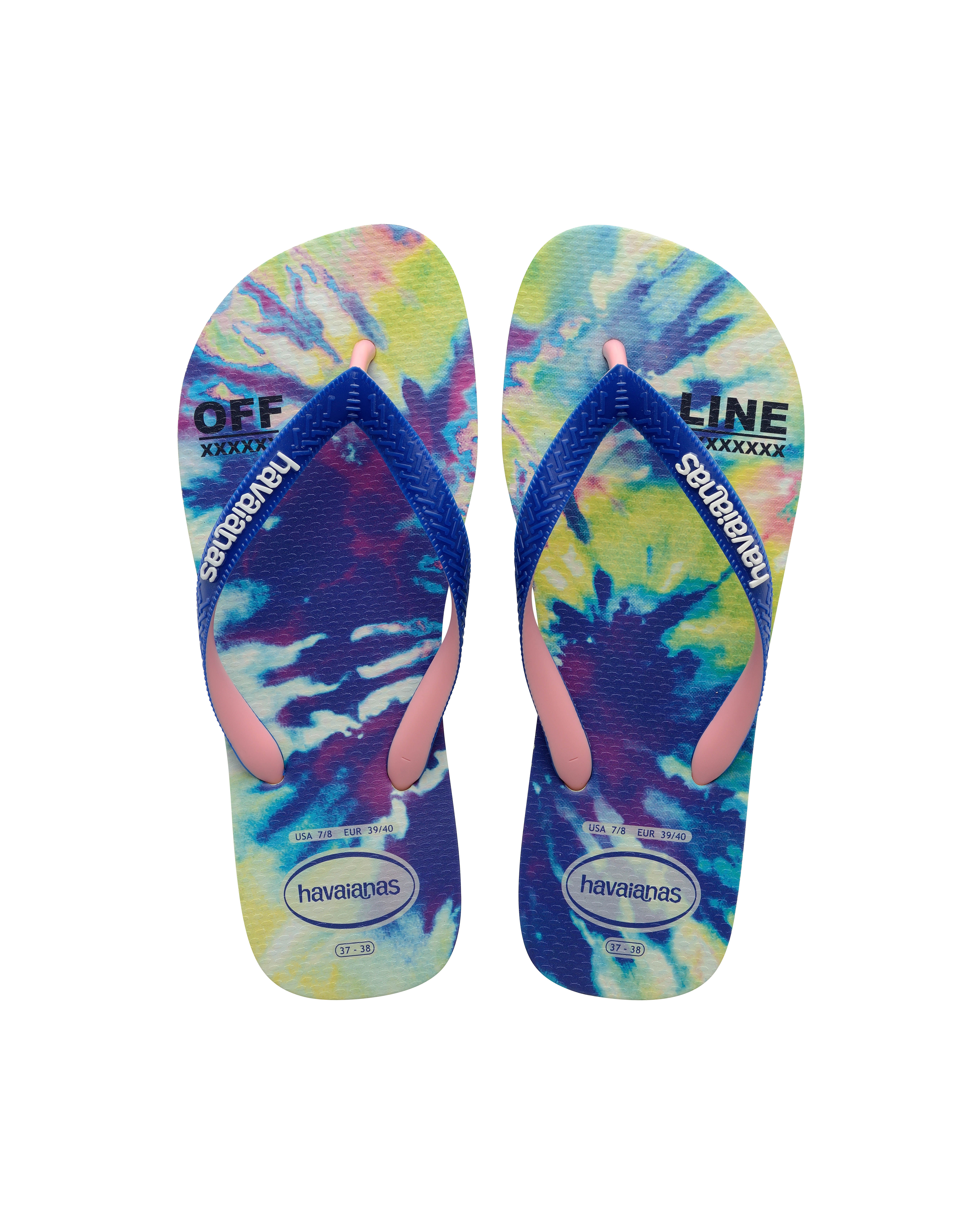 Havaianas Top Fashion in fantasia tie-dye blu e verde acido 