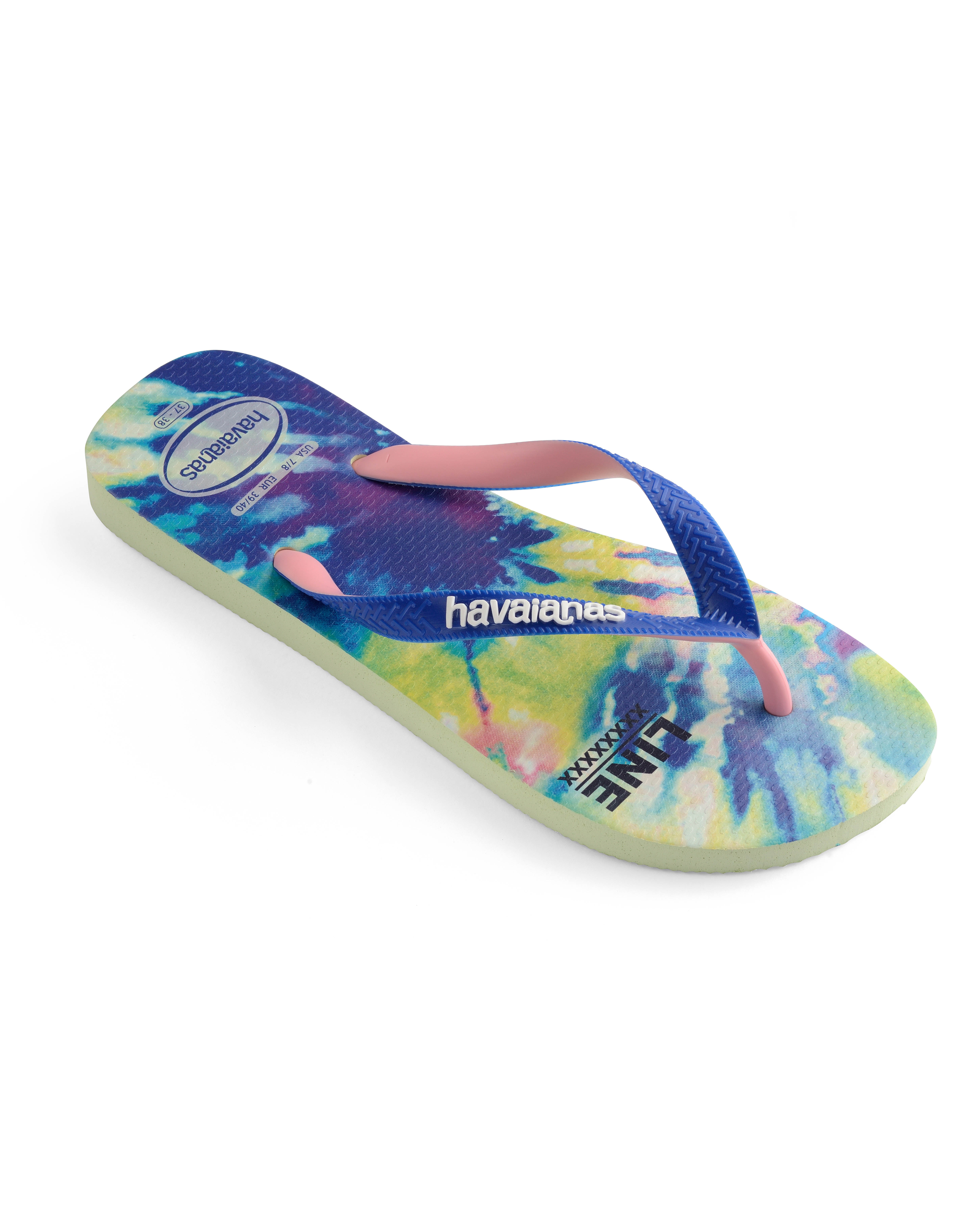 Havaianas Top Fashion in fantasia tie-dye blu e verde acido  image